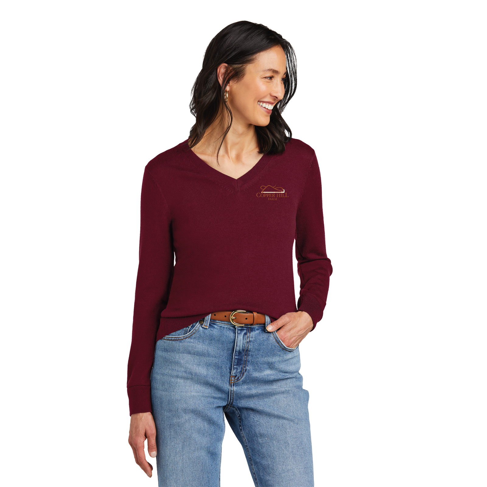 Copper Hill Farm Women's Brooks Brothers Washable Merino Wool V-Neck Sweater