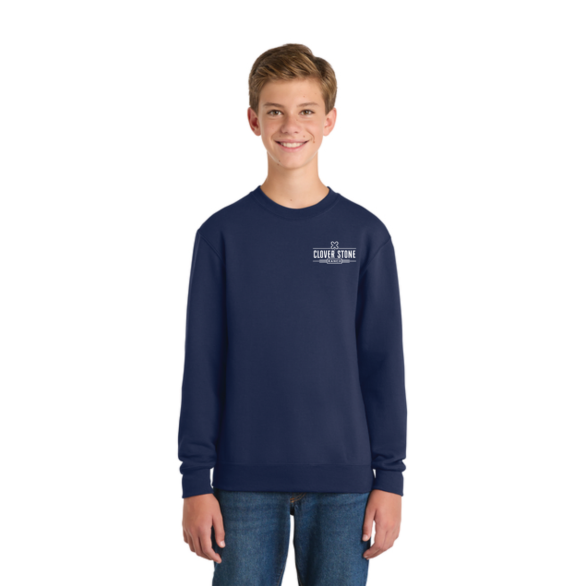Clover Stone Ranch Youth Port & Company Core Fleece Crewneck Sweatshirt