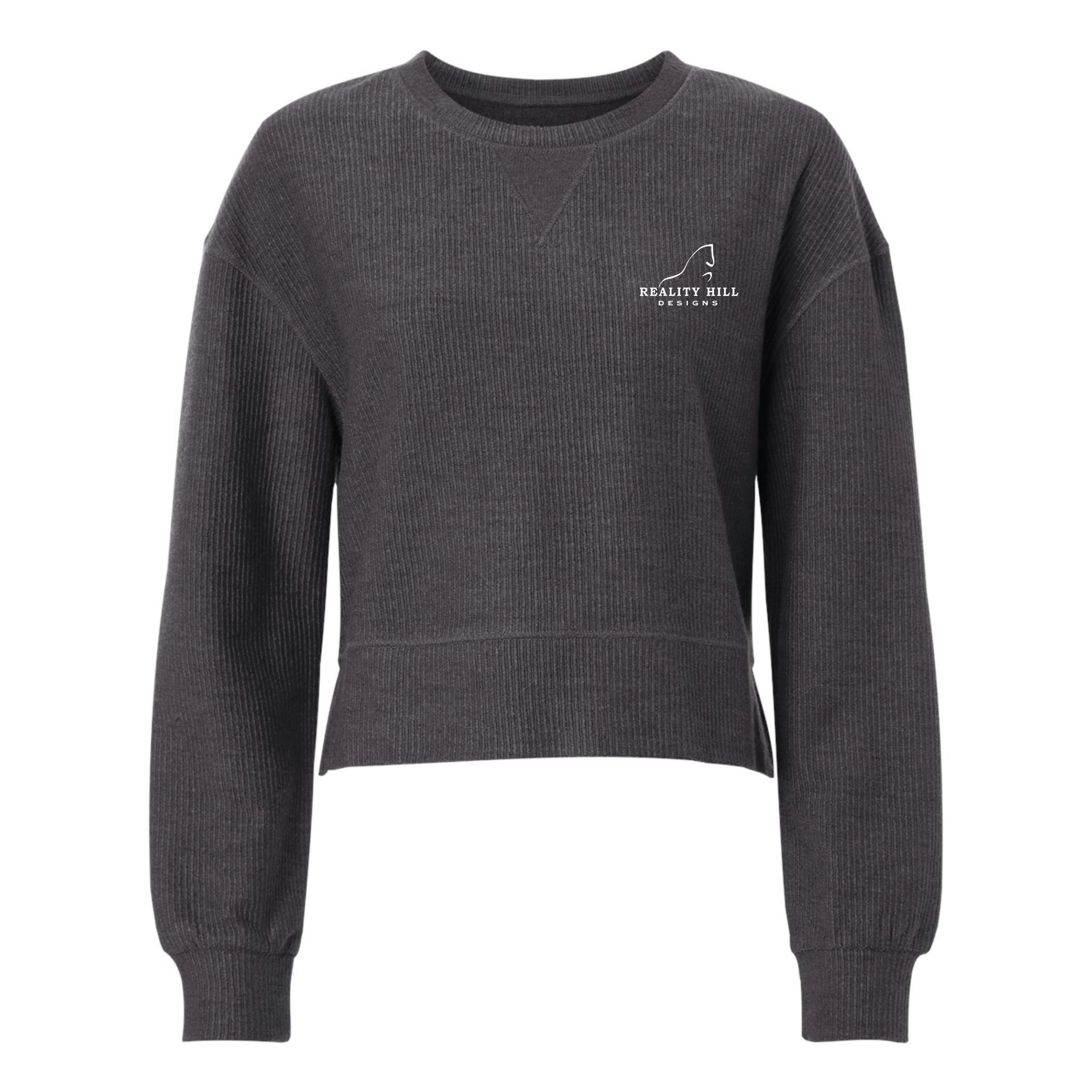 Women's Boxercraft Rib Knit Corded Boxy Crewneck Sweatshirt
