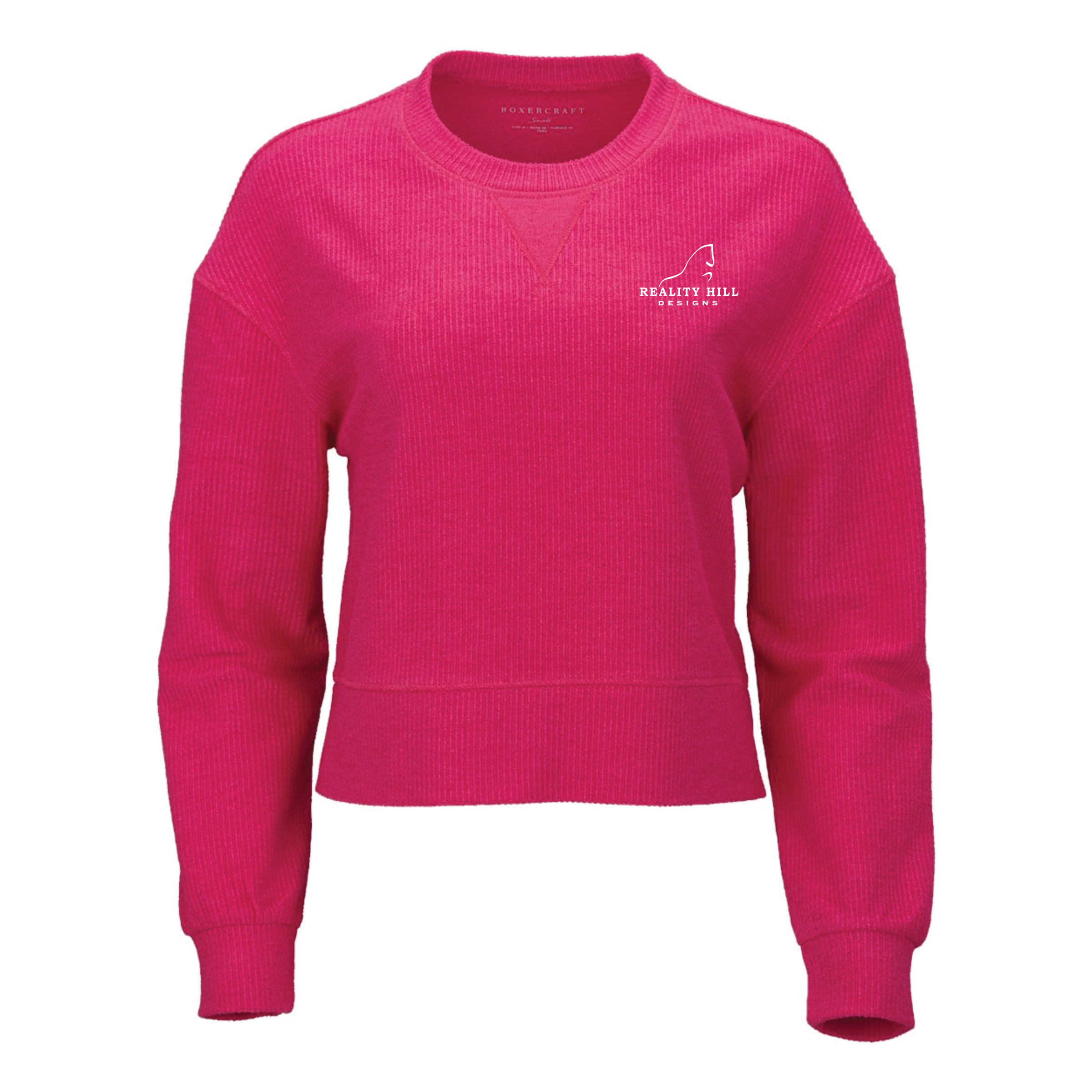 Women's Boxercraft Rib Knit Corded Boxy Crewneck Sweatshirt