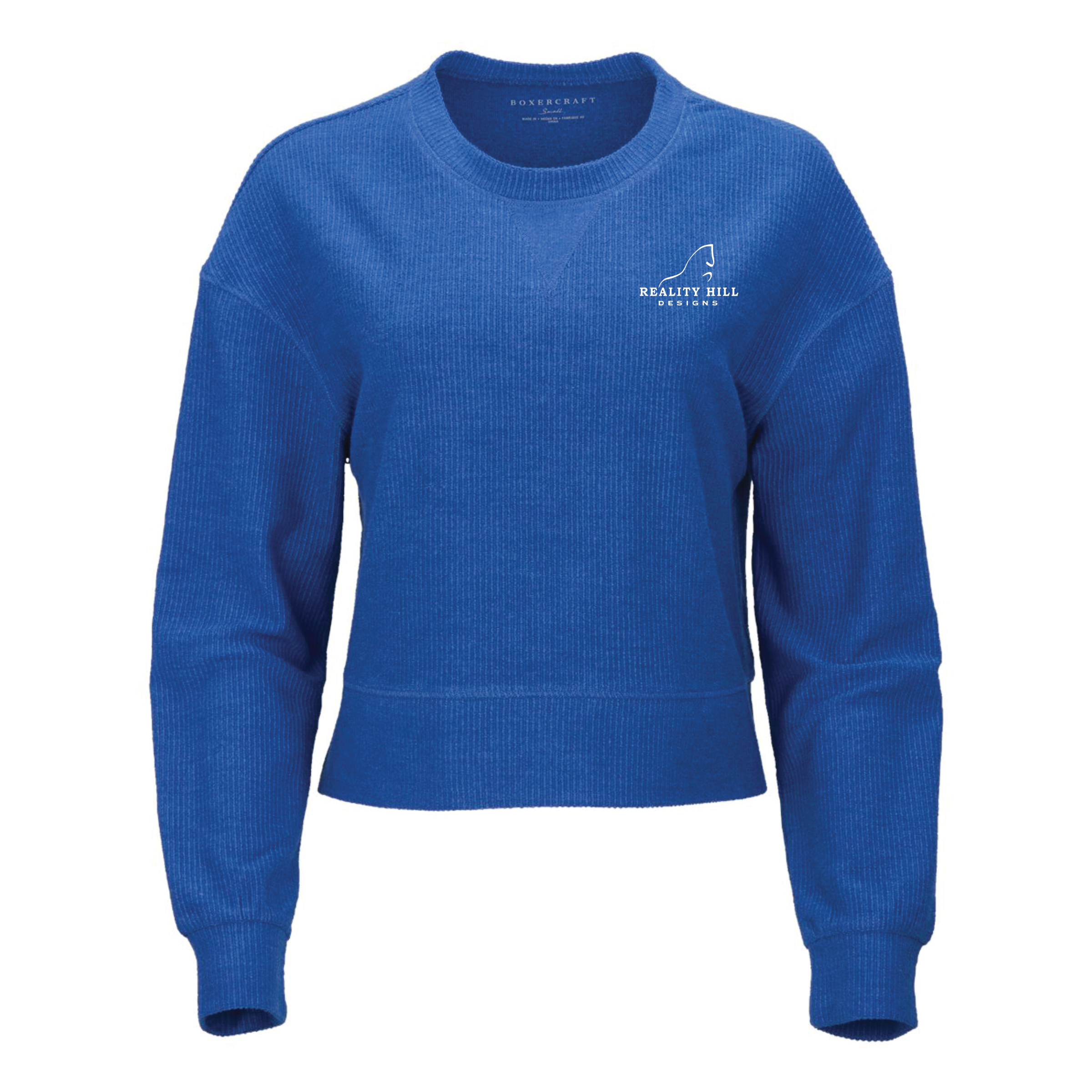 Women's Boxercraft Rib Knit Corded Boxy Crewneck Sweatshirt