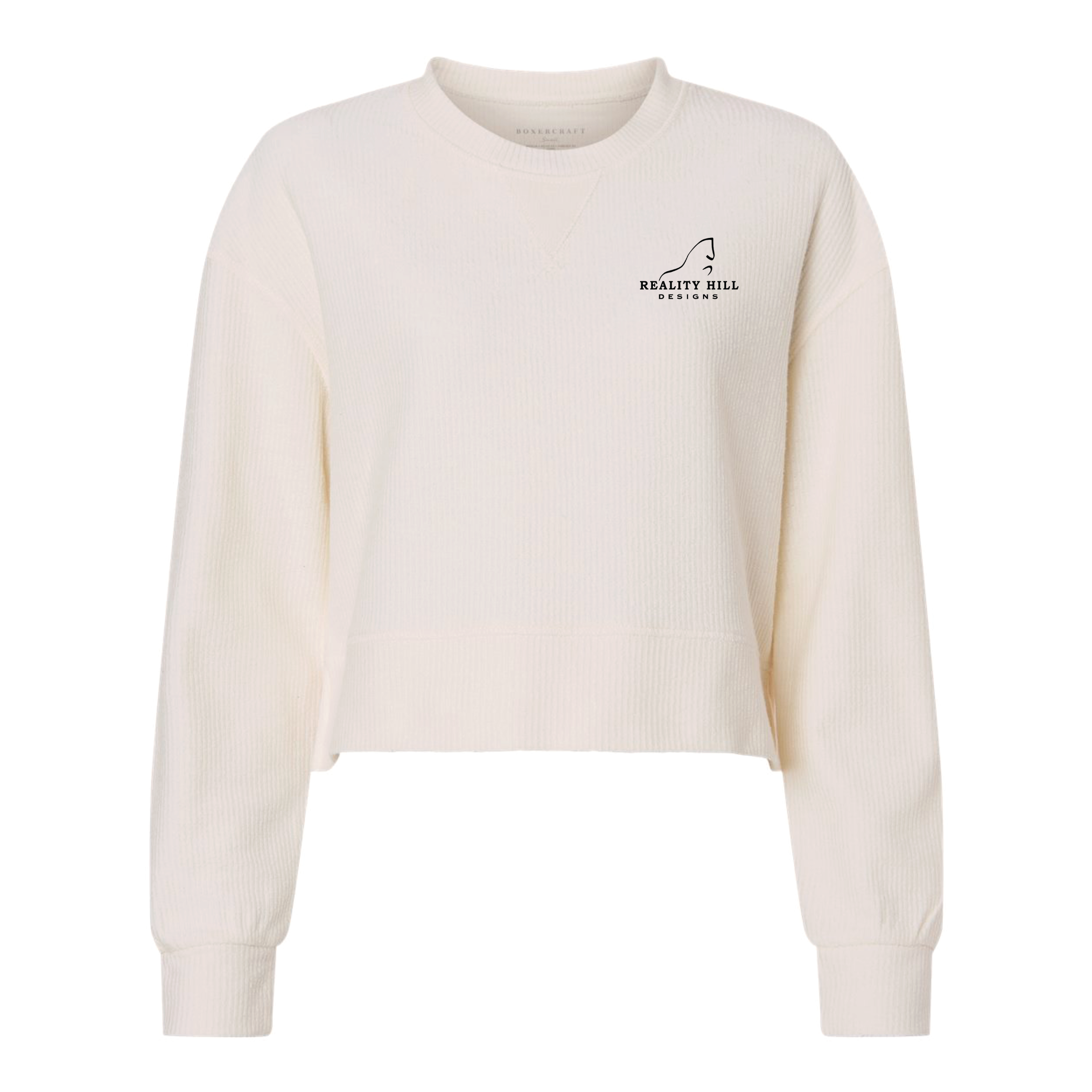 Women's Boxercraft Rib Knit Corded Boxy Crewneck Sweatshirt