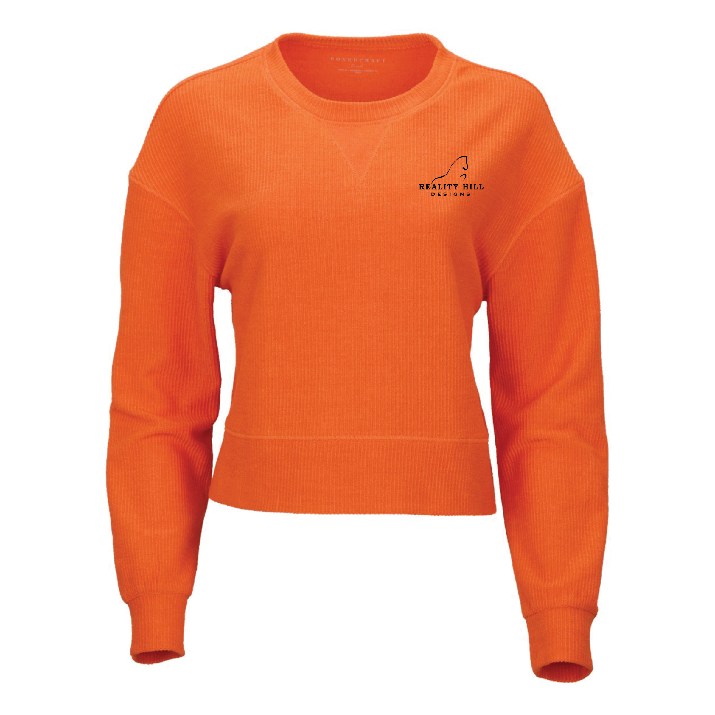 Women's Boxercraft Rib Knit Corded Boxy Crewneck Sweatshirt
