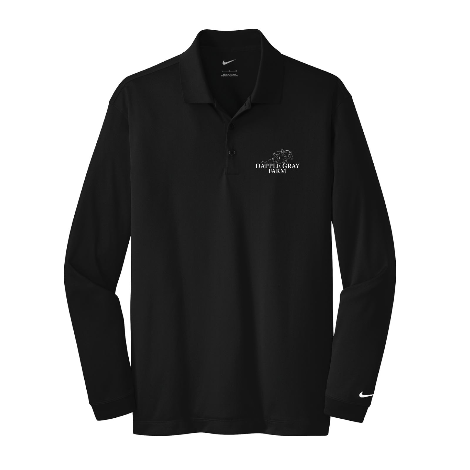 Dapple Gray Farm Men's Nike Long Sleeve Stretch Dri-FIT Polo