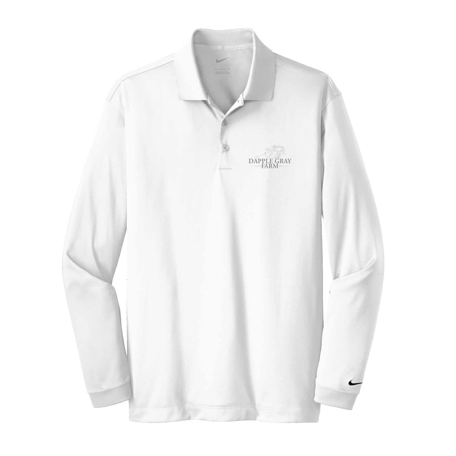 Dapple Gray Farm Men's Nike Long Sleeve Stretch Dri-FIT Polo