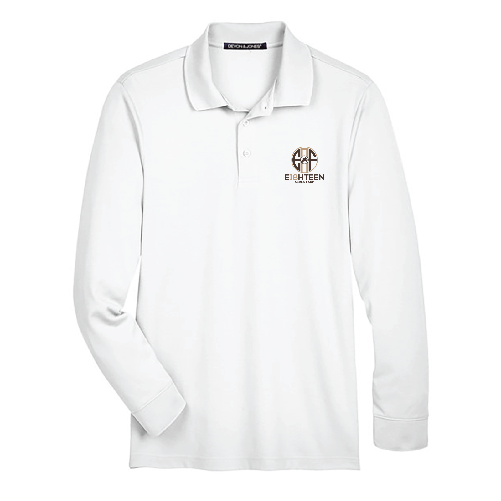 Eighteen Acres Farm Men's Devon & Jones Long Sleeve Performance Polo