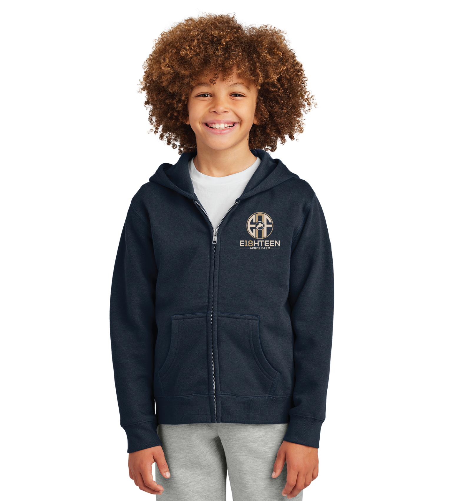 Eighteen Acres Farm Youth District Fleece Full-Zip Hoodie
