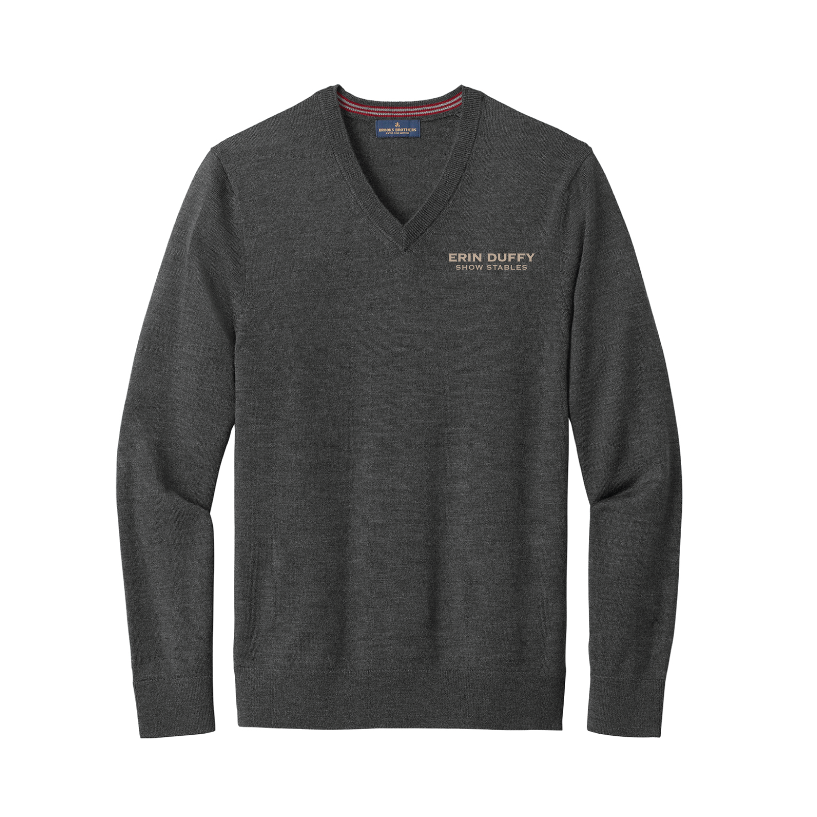 Erin Duffy Show Stables Men's Brooks Brothers Washable Merino Wool V-Neck Sweater