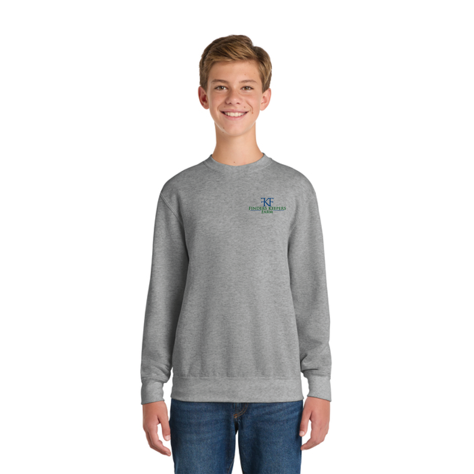 Finders Keepers Farm Youth Port & Company Core Fleece Crewneck Sweatshirt