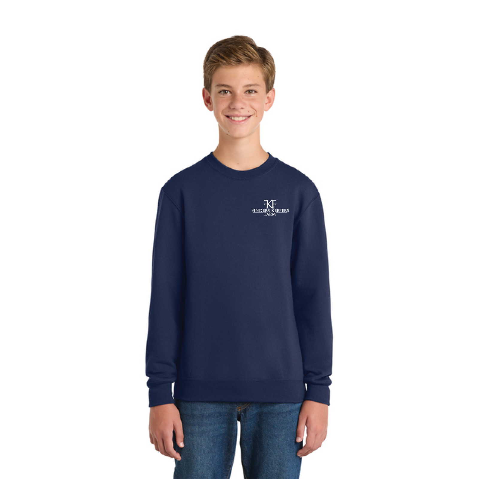 Finders Keepers Farm Youth Port & Company Core Fleece Crewneck Sweatshirt