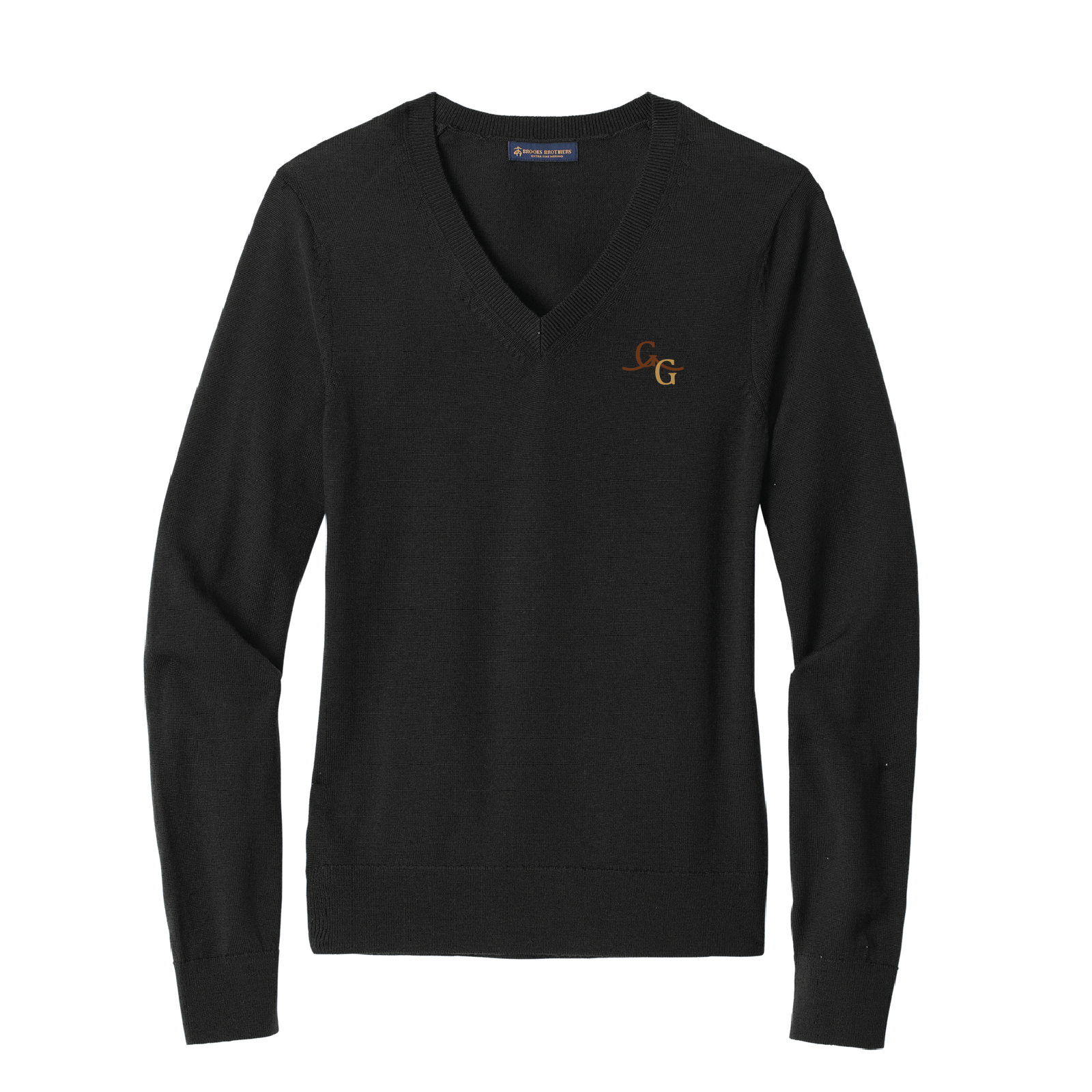 Golden Gate Equestrian Women's Brooks Brothers Washable Merino Wool V-Neck Sweater