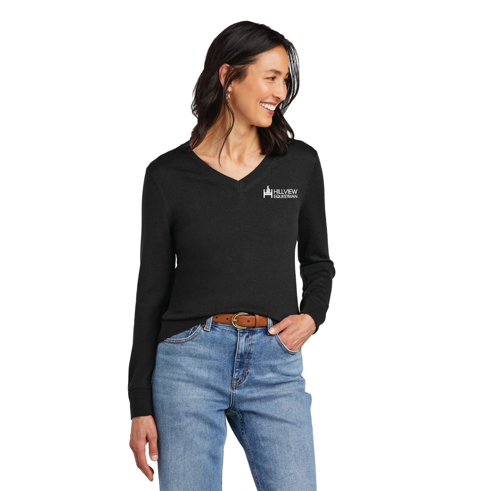 Hillview Equestrian Women's Brooks Brothers Washable Merino Wool V-Neck Sweater