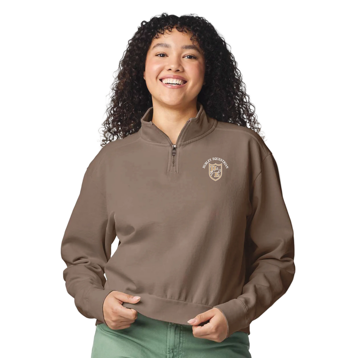 Hurley Equestrian Women's Comfort Colors Mid Length Quarter Zip