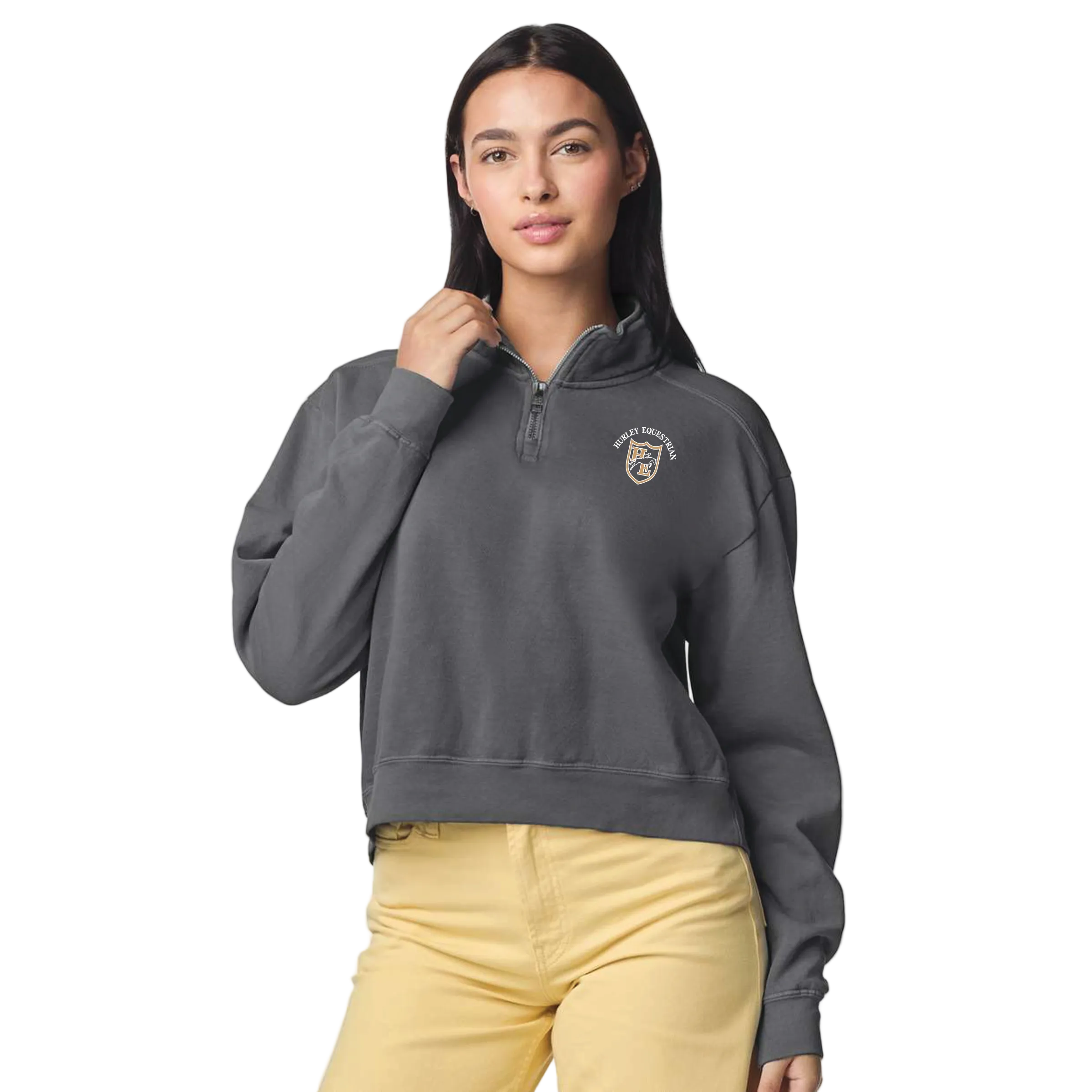 Hurley Equestrian Women's Comfort Colors Mid Length Quarter Zip