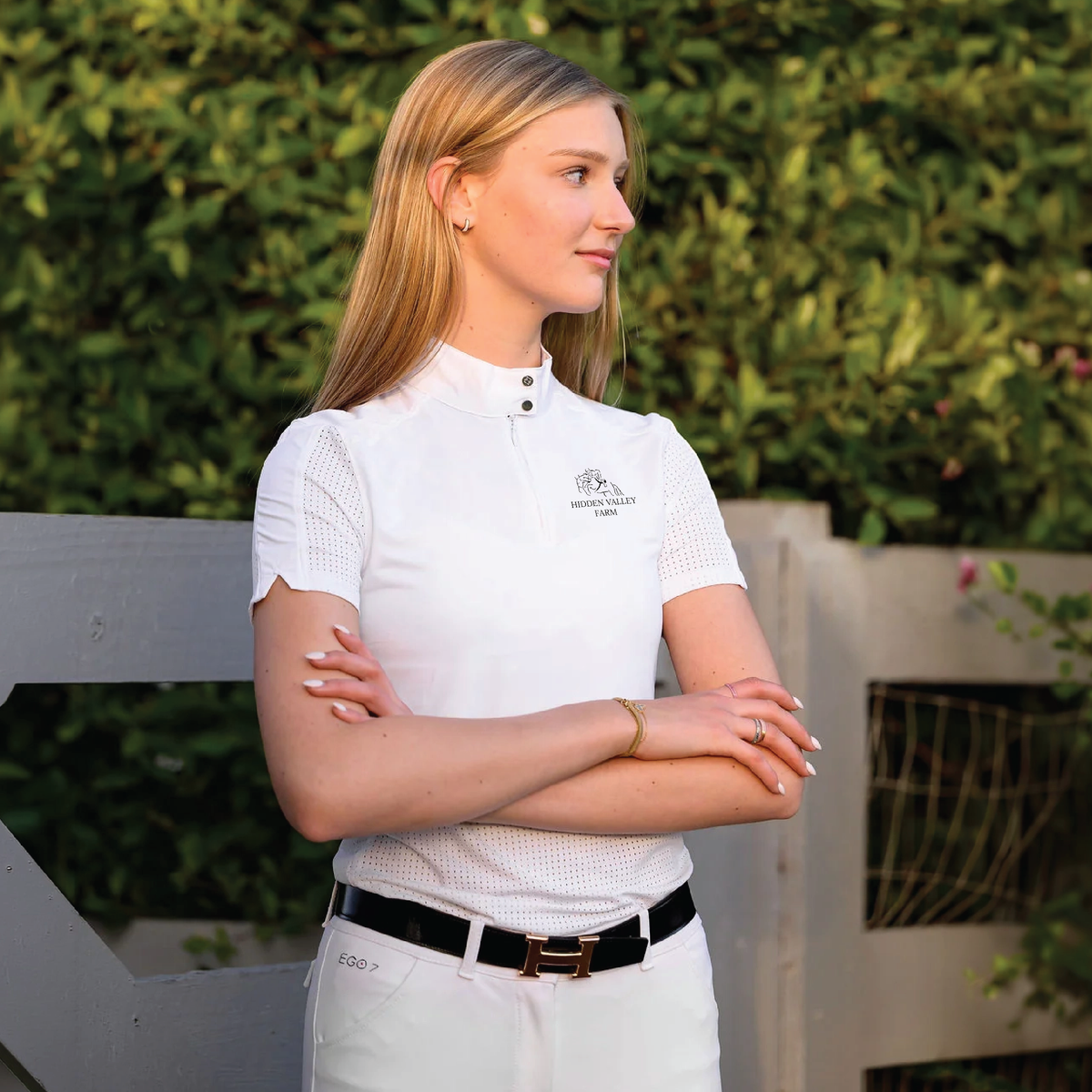 Hidden Valley Farm Women's Euphoric Equestrian Kloud Short Sleeve Competition Shirt