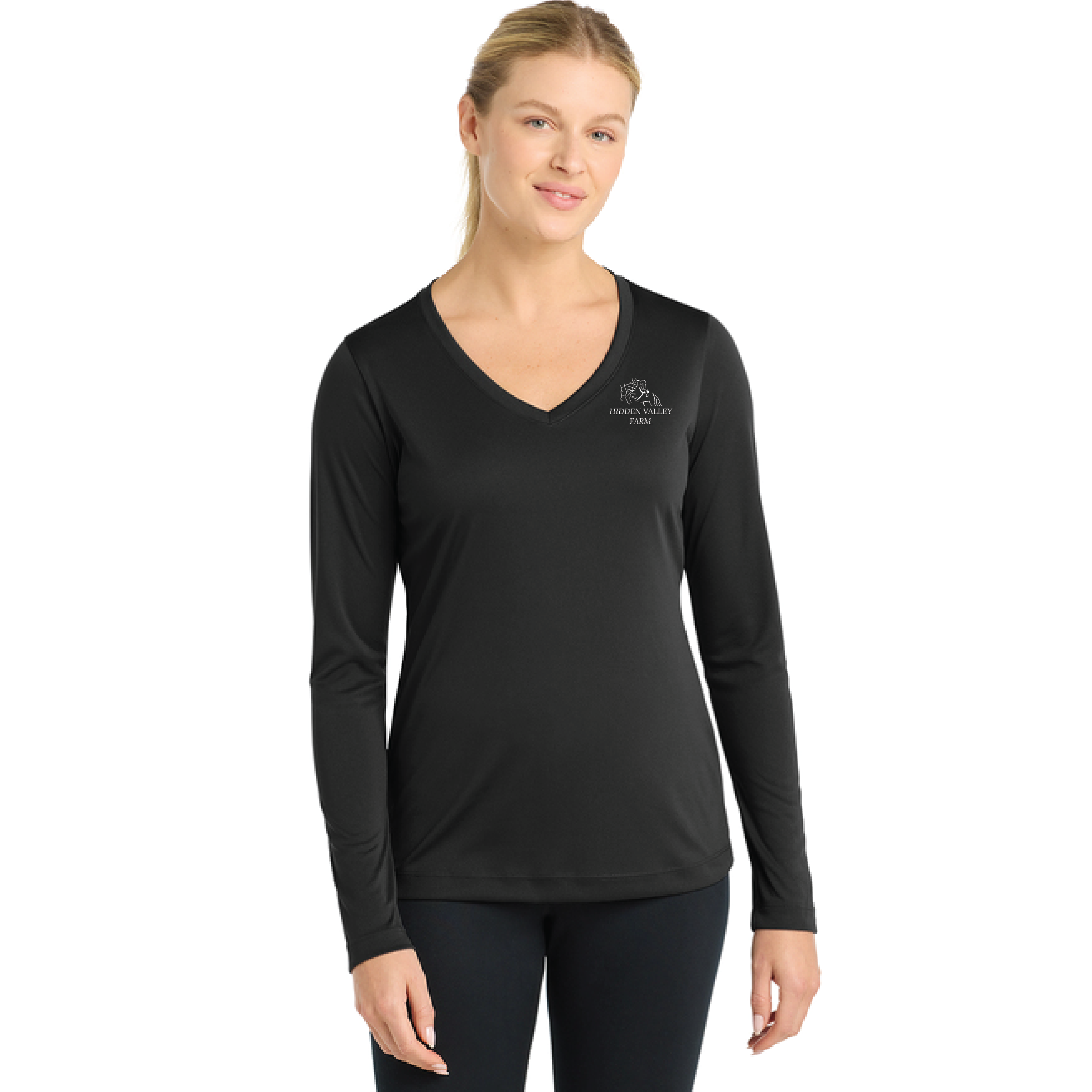 Hidden Valley Farm Women's Sport-Tek PosiCharge Competitor Long Sleeve V-Neck