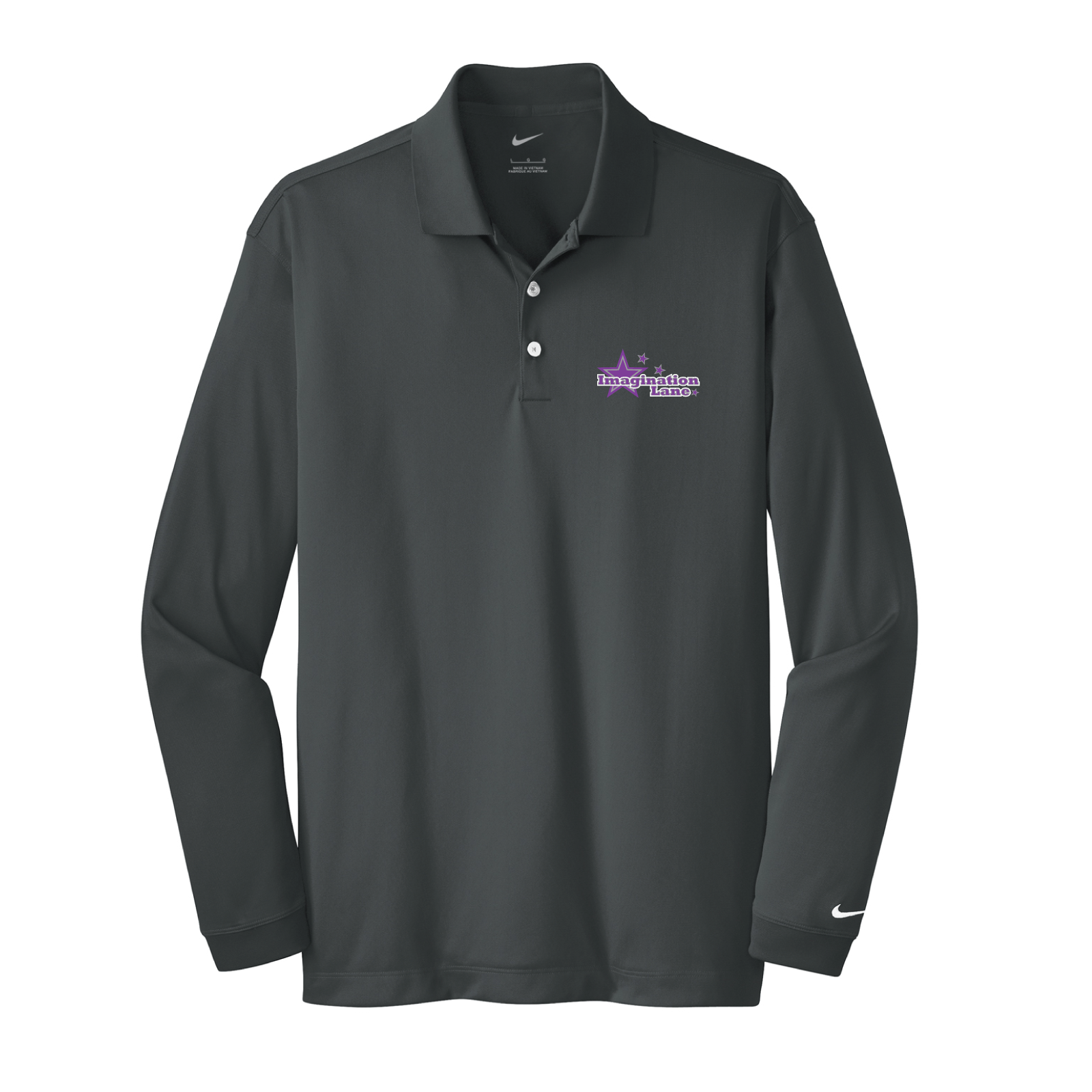 Imagination Lane Men's Nike Long Sleeve Stretch Dri-FIT Polo