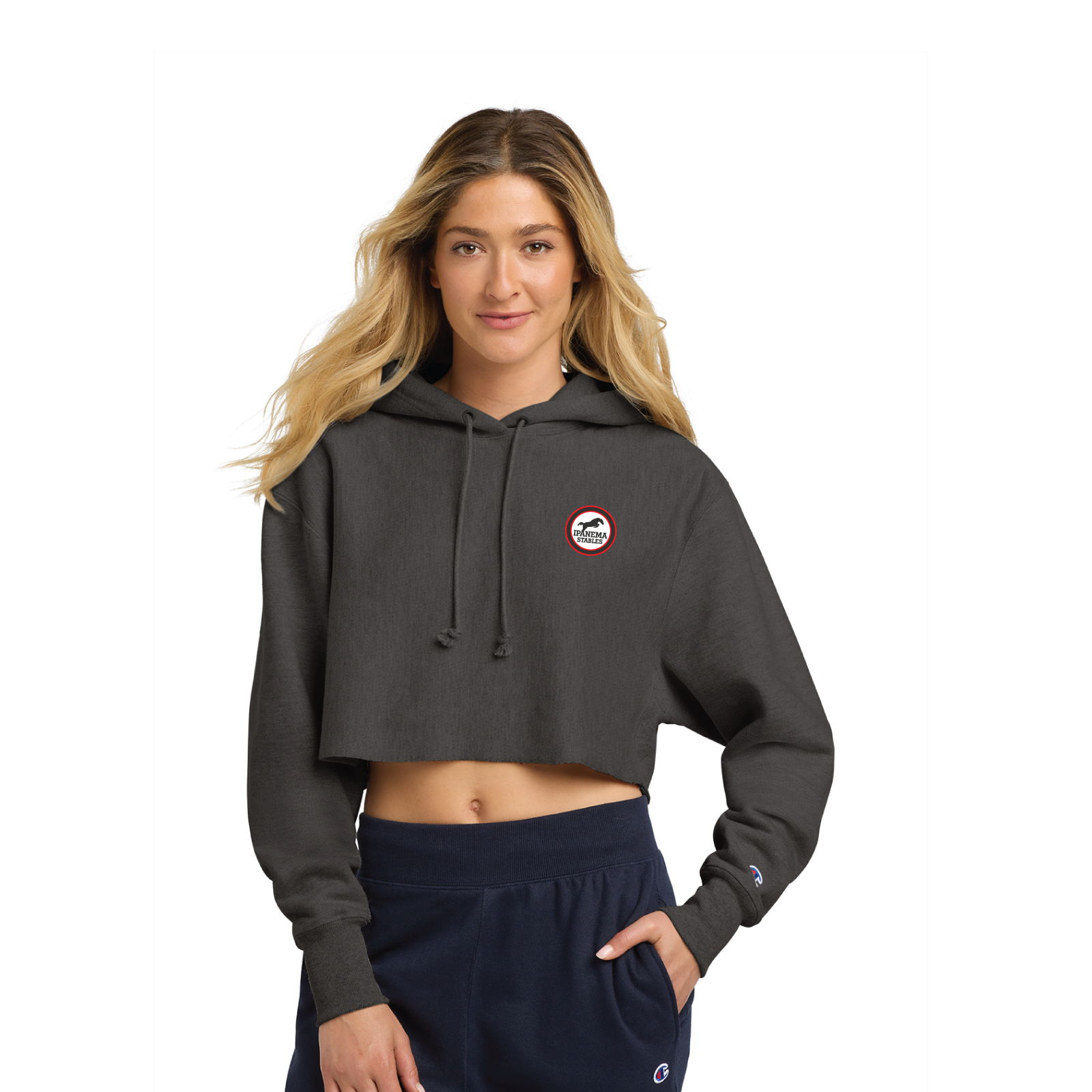 Ipanema Stables Women's Champion Reverse Weave Cropped Cut-Off Hoodie