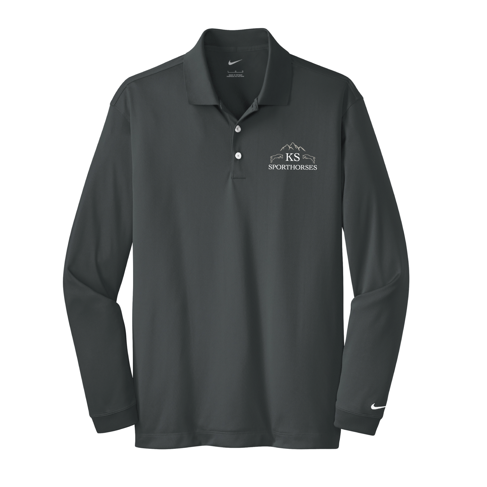 KS Sporthorses Men's Nike Long Sleeve Stretch Dri-FIT Polo