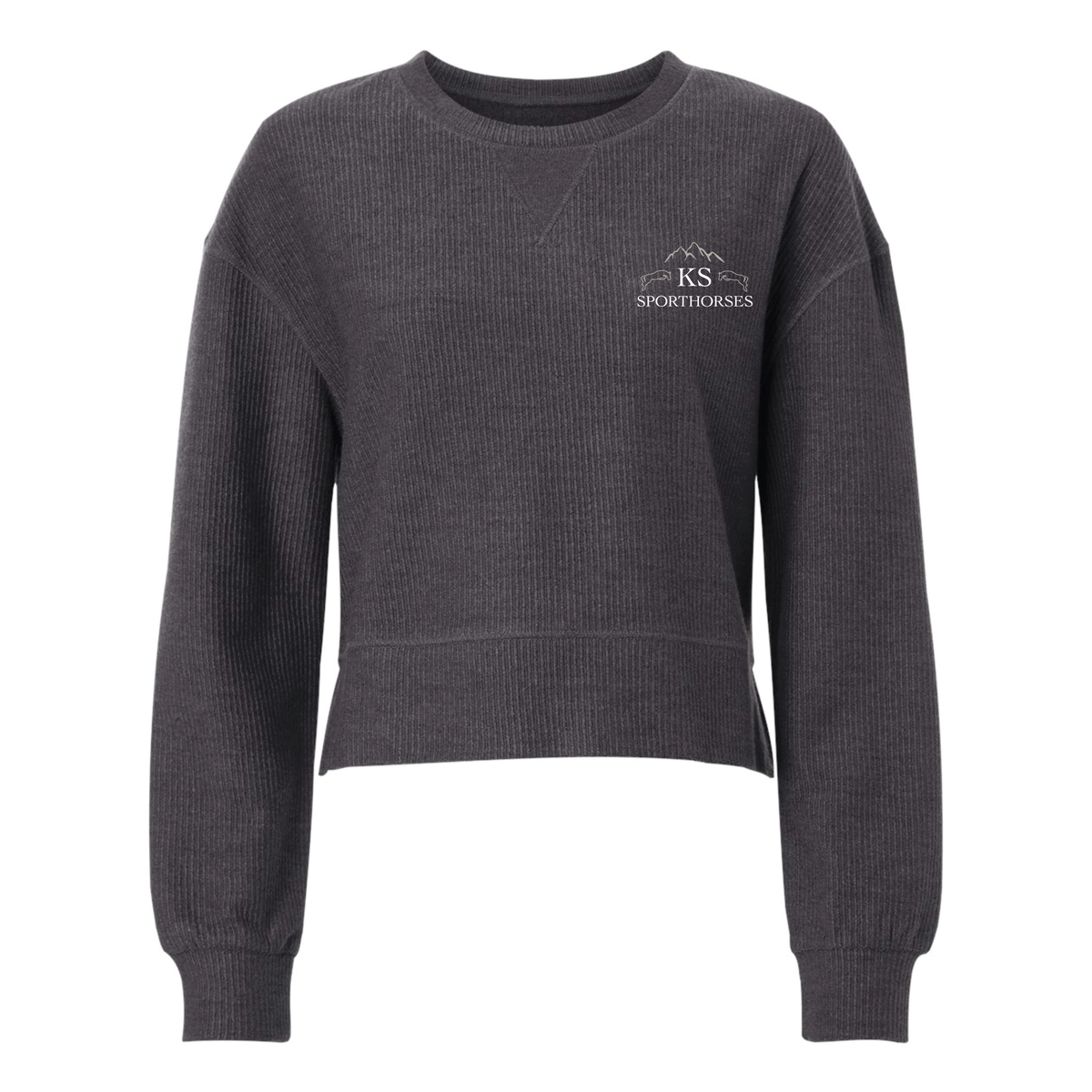 KS Sporthorses Women's Boxercraft Rib Knit Corded Boxy Crewneck Sweatshirt