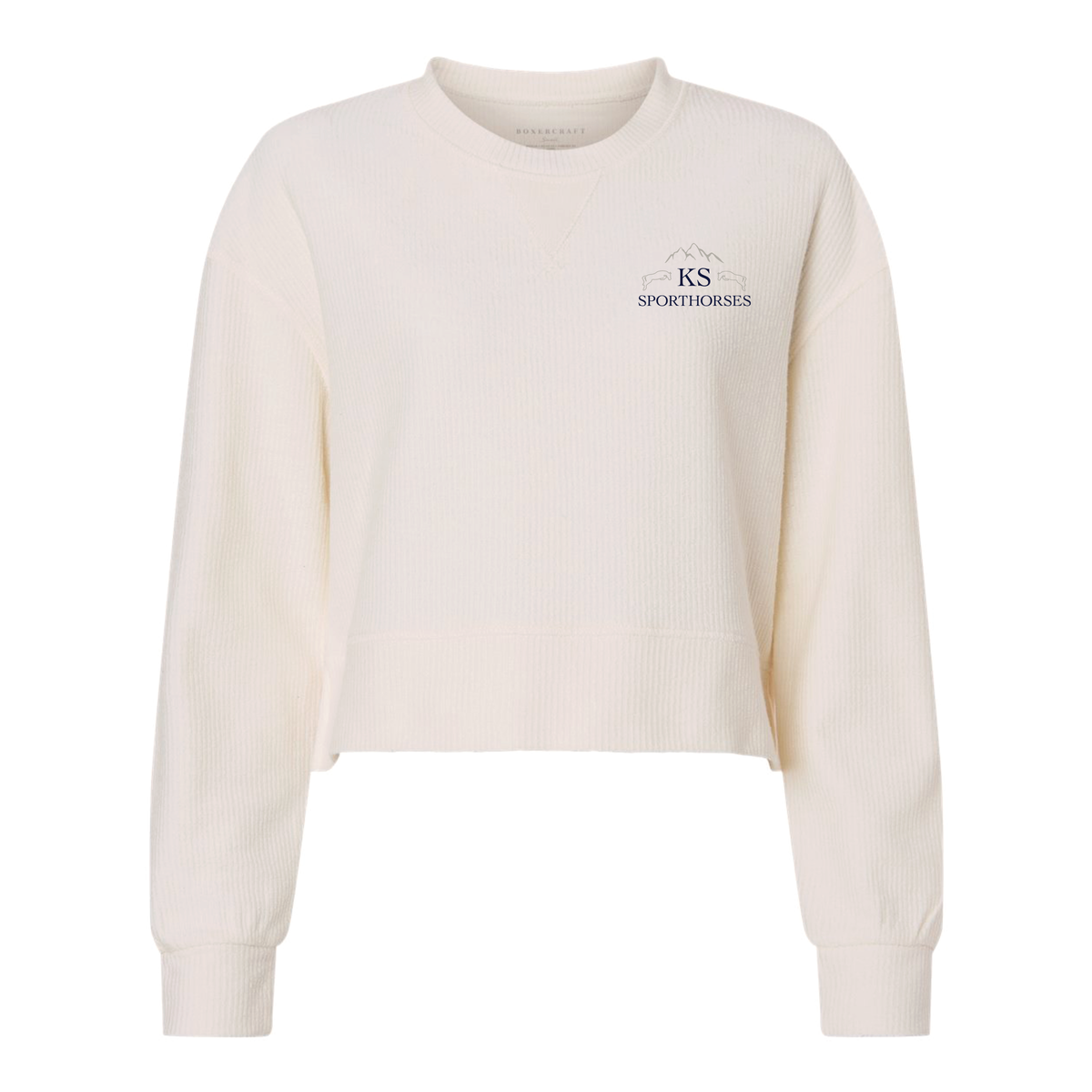 KS Sporthorses Women's Boxercraft Rib Knit Corded Boxy Crewneck Sweatshirt