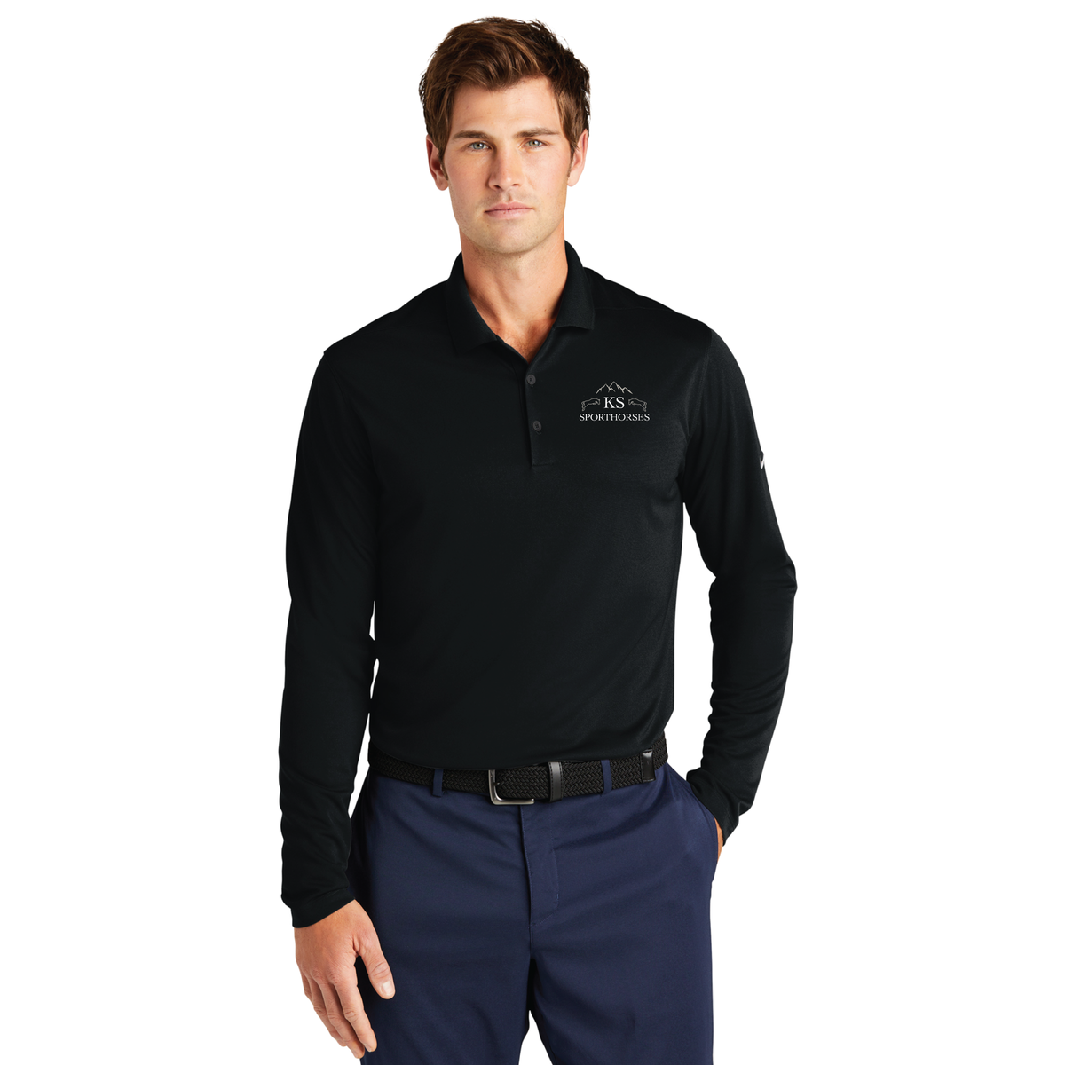KS Sporthorses Men's Nike Dri-FIT Micro Pique 2.0 Long Sleeve Polo