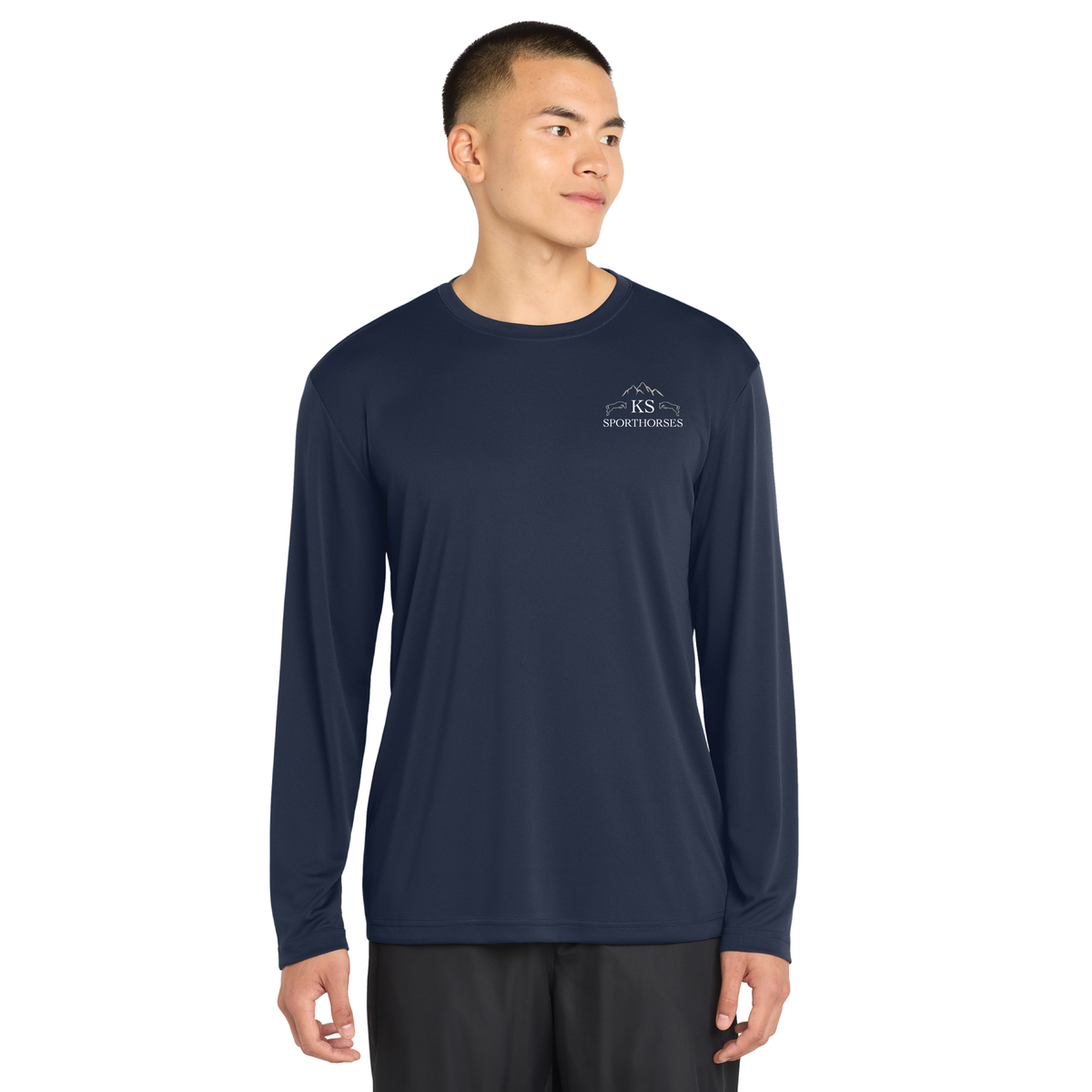 KS Sporthorses Men's Sport-Tek Long Sleeve PosiCharge Competitor Tee