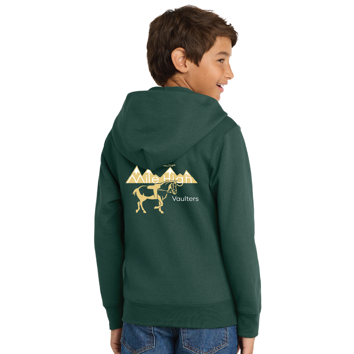 Mile High Vaulters Youth Port & Company Core Fleece Full-Zip Hood