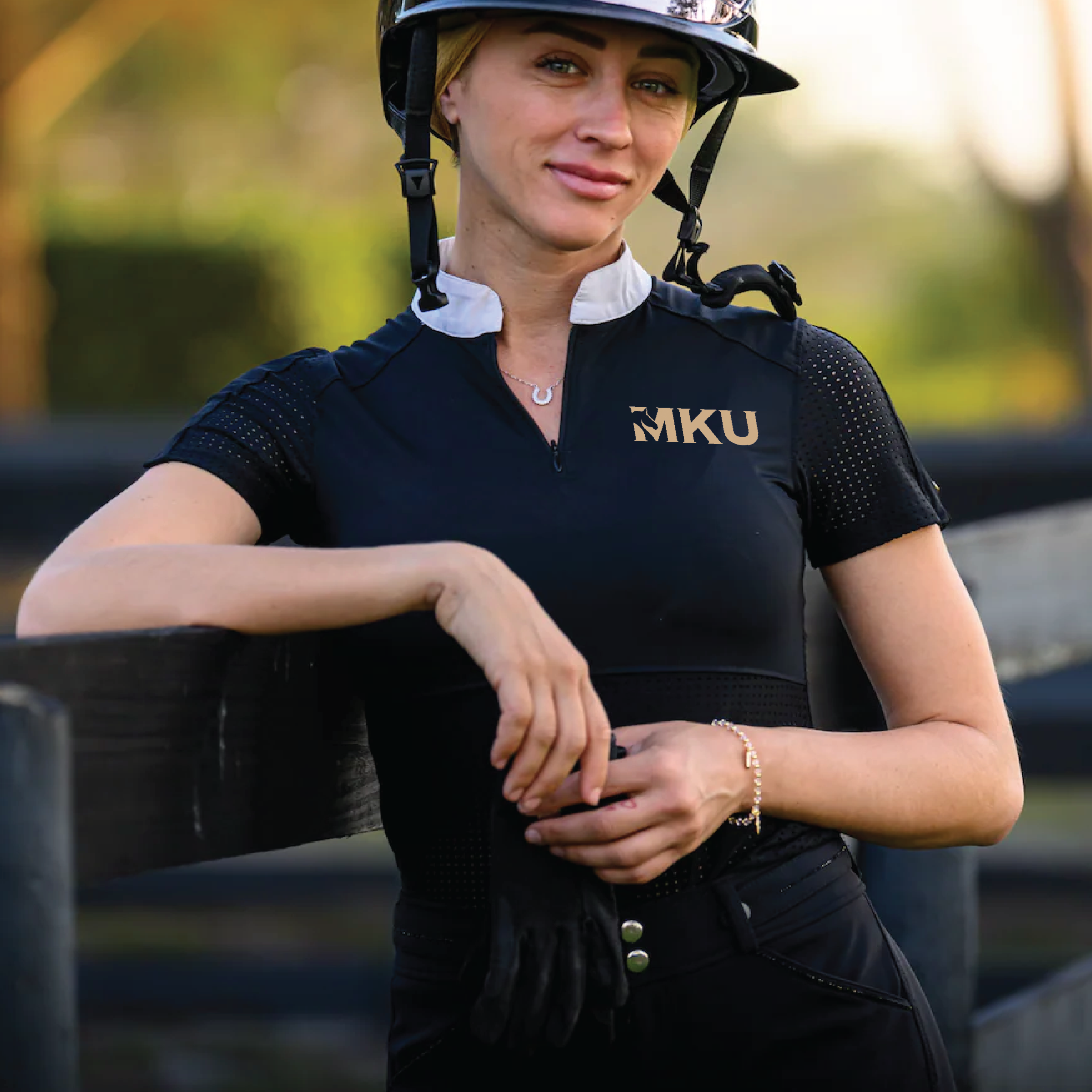 MKU Equestrian Euphoric Equestrian Grace Short Sleeve Competition Shirt