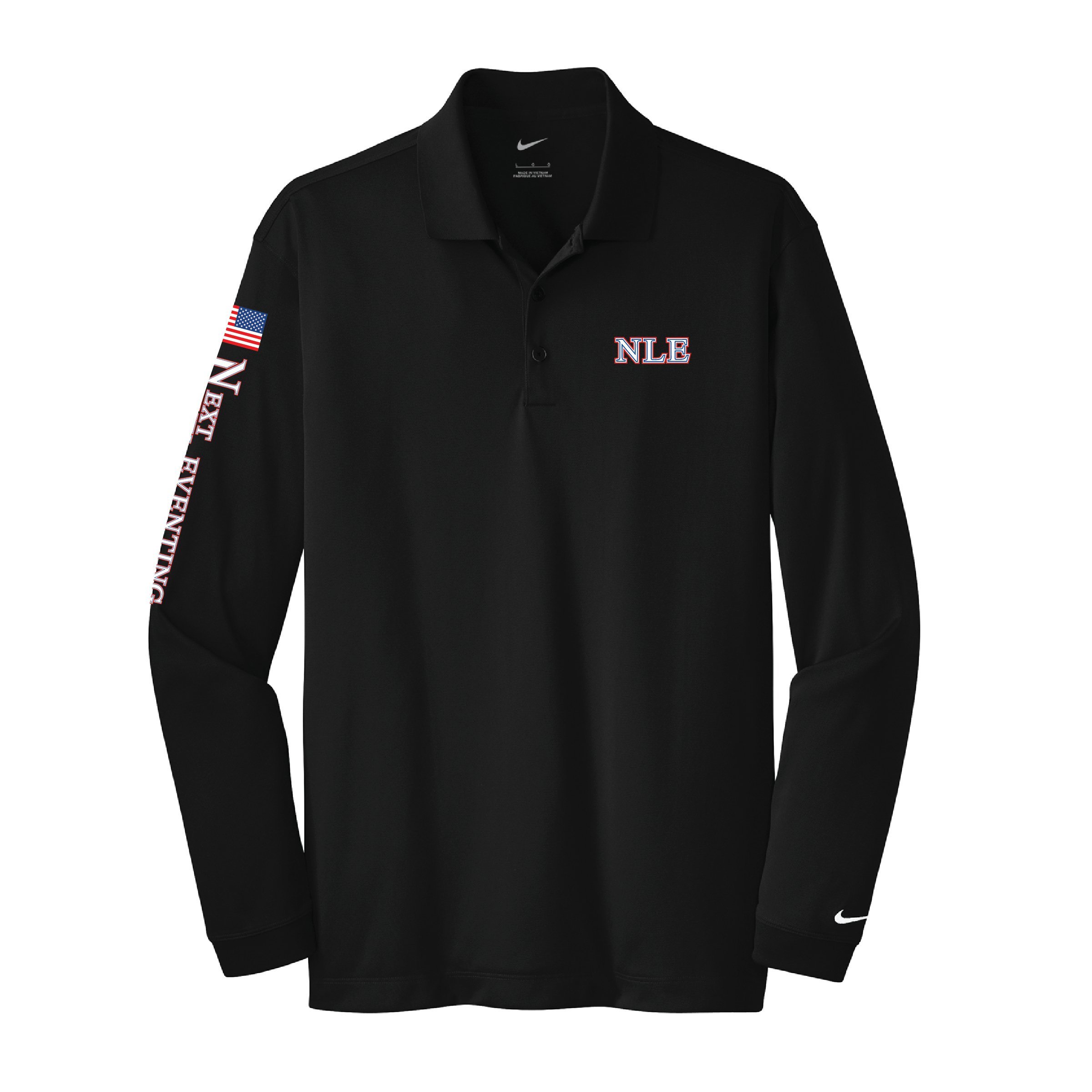 Next Level Eventing Men’s Nike Long Sleeve Stretch Dri-FIT Polo