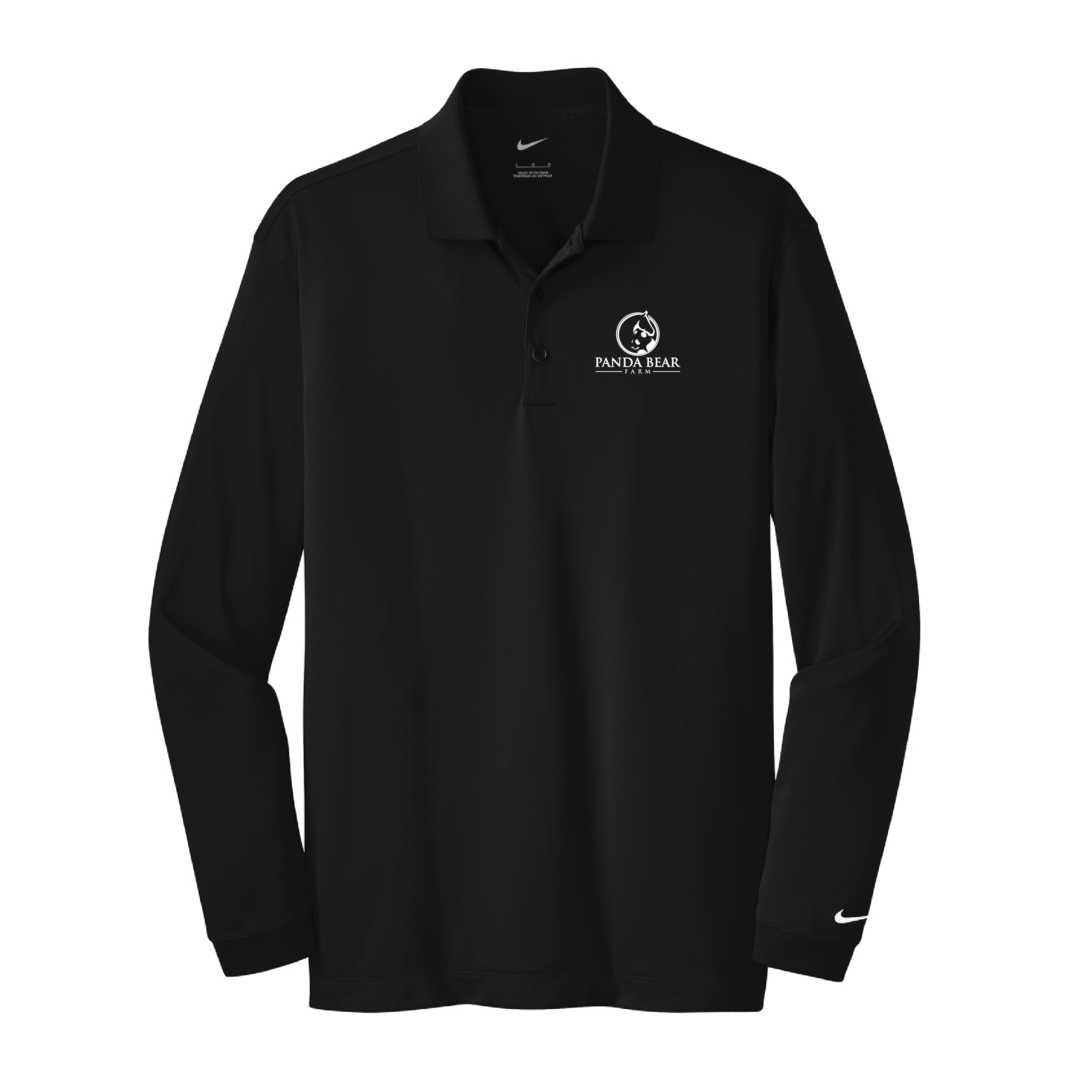 Panda Bear Farm Men's Nike Long Sleeve Stretch Dri-FIT Polo