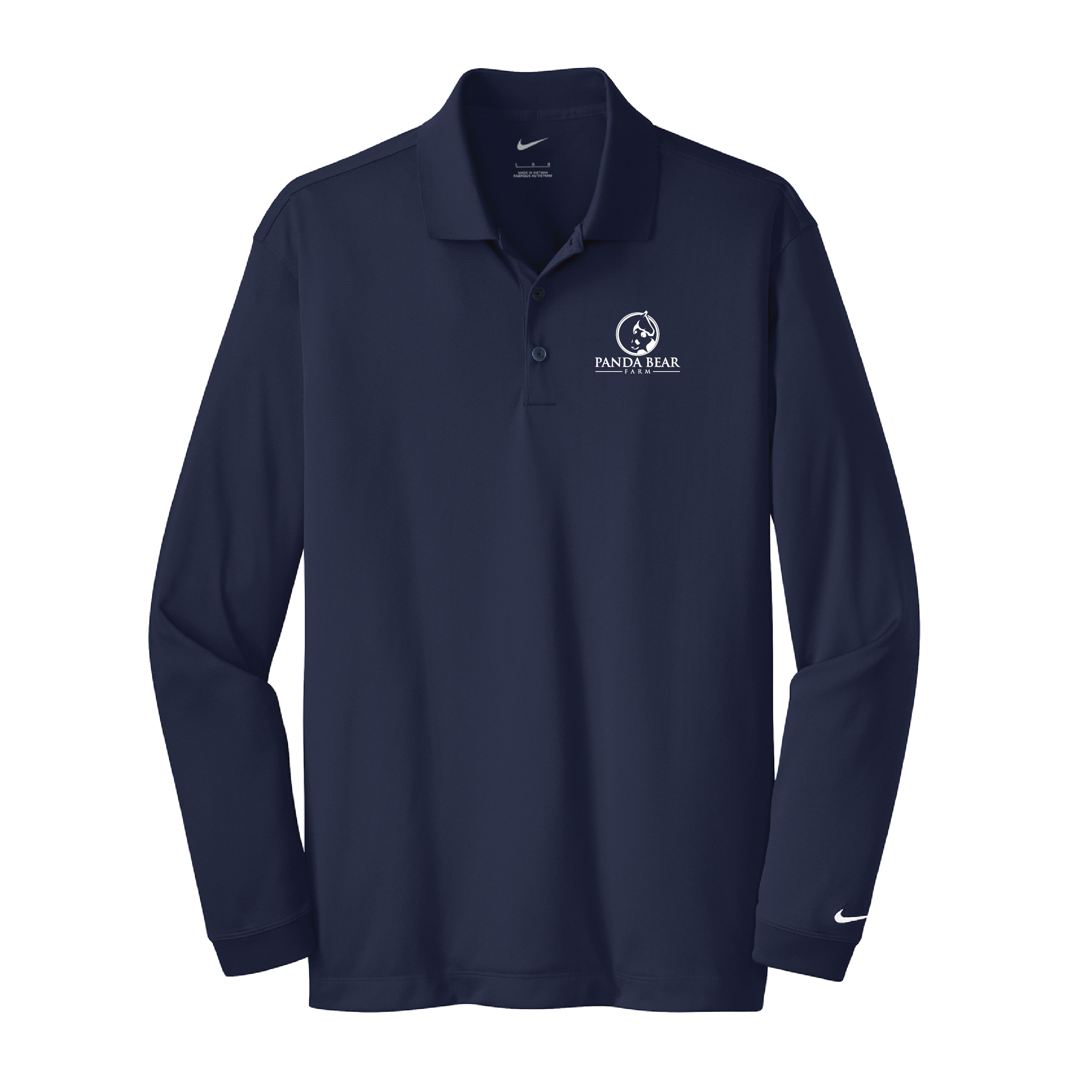 Panda Bear Farm Men's Nike Long Sleeve Stretch Dri-FIT Polo