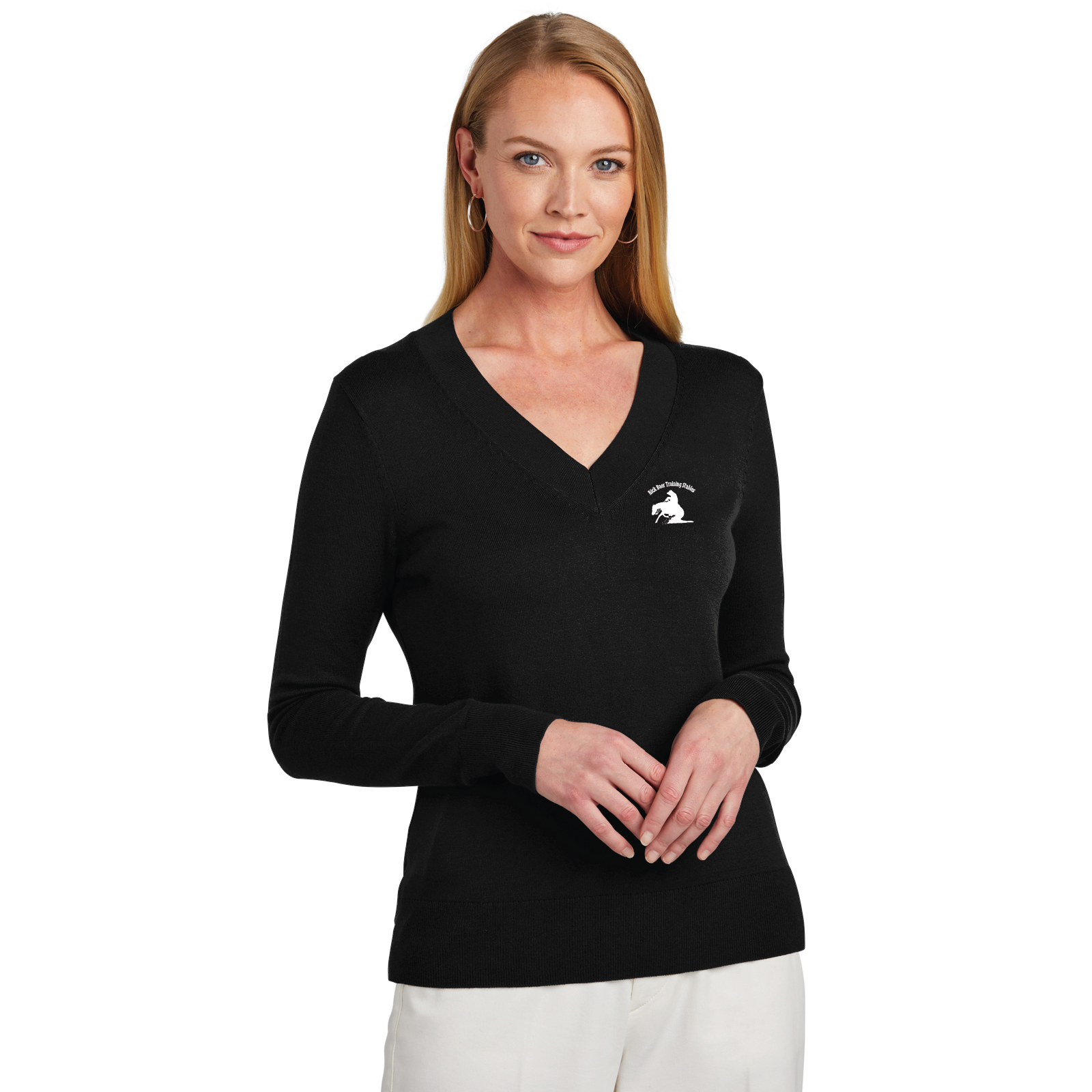 Rick Baer Women’s Brooks Brothers Cotton Stretch V-Neck Sweater