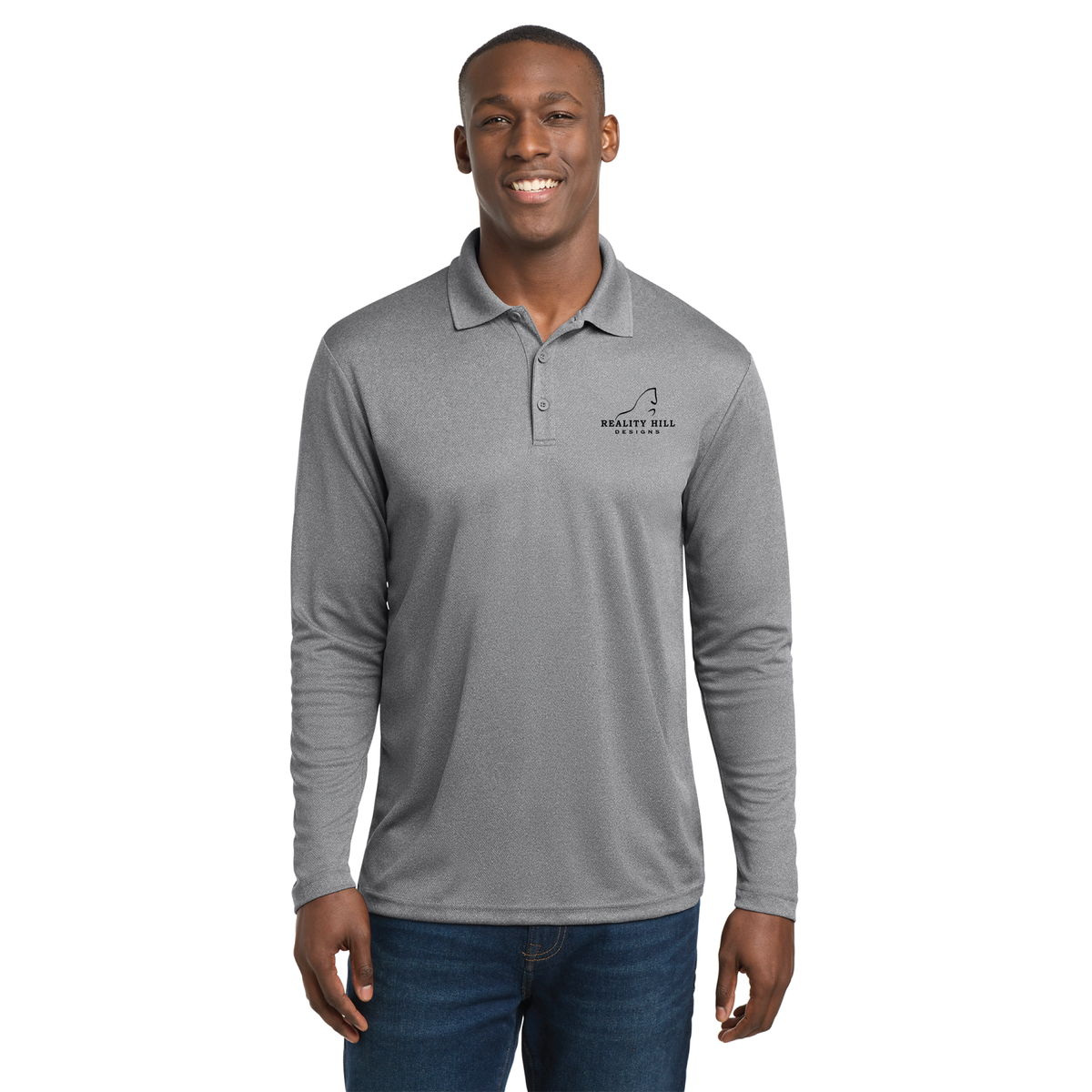 Men's Sport-Tek PosiCharge RacerMesh Long Sleeve Polo