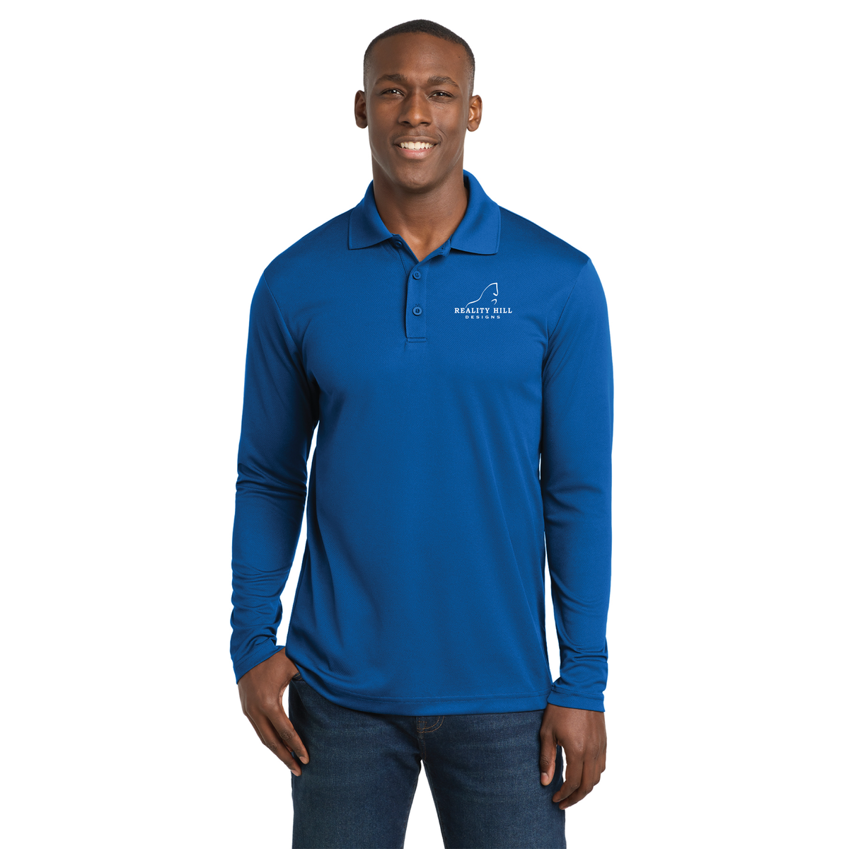 Men's Sport-Tek PosiCharge RacerMesh Long Sleeve Polo