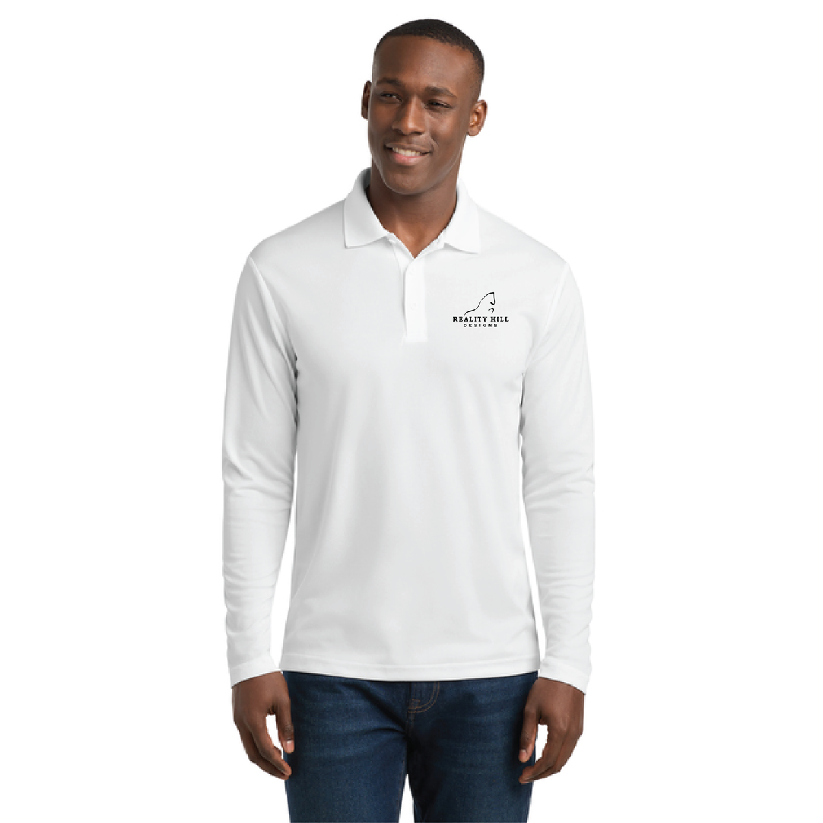 Men's Sport-Tek PosiCharge RacerMesh Long Sleeve Polo