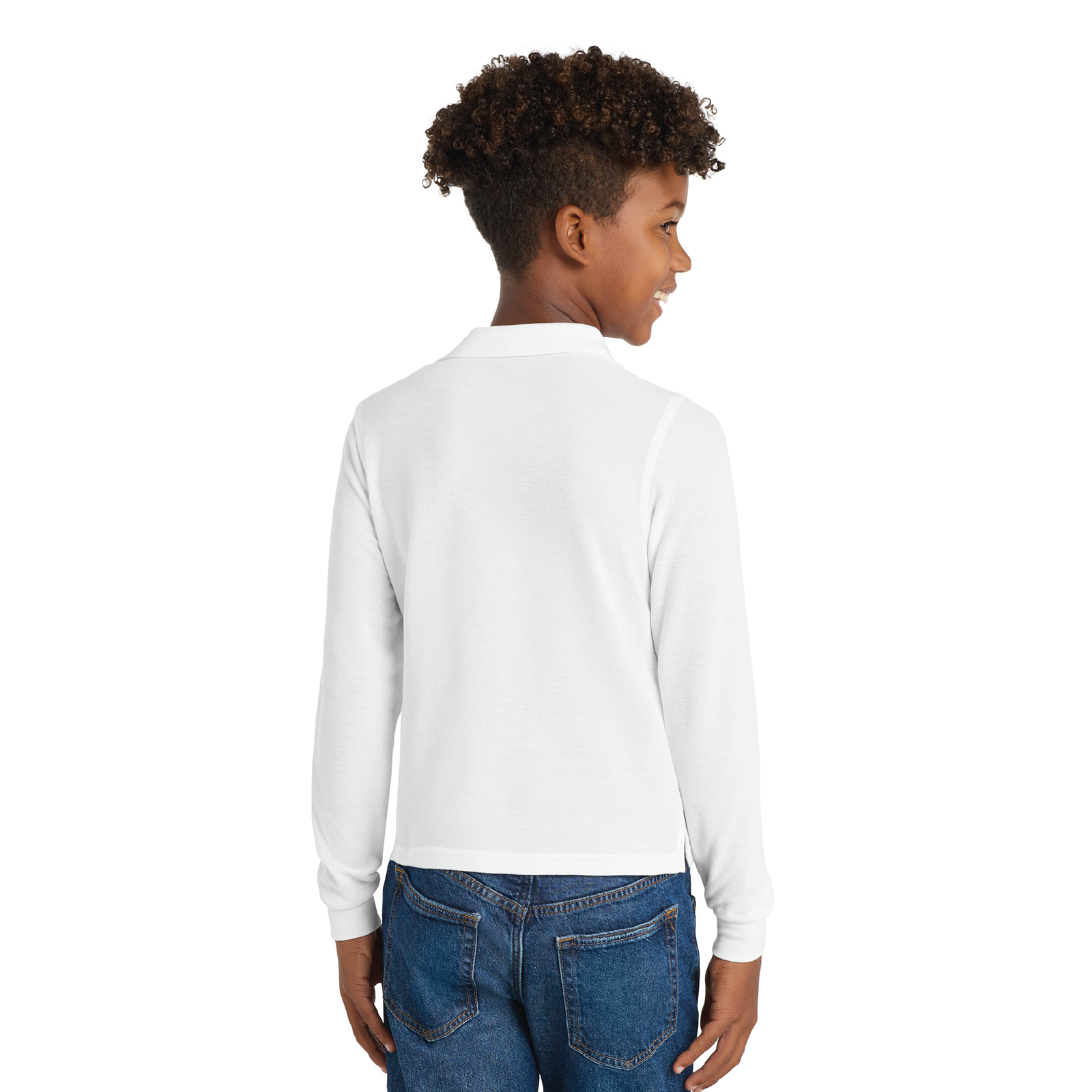 Sky Castle Equine Youth Port Authority Long Sleeve Silk Touch Polo