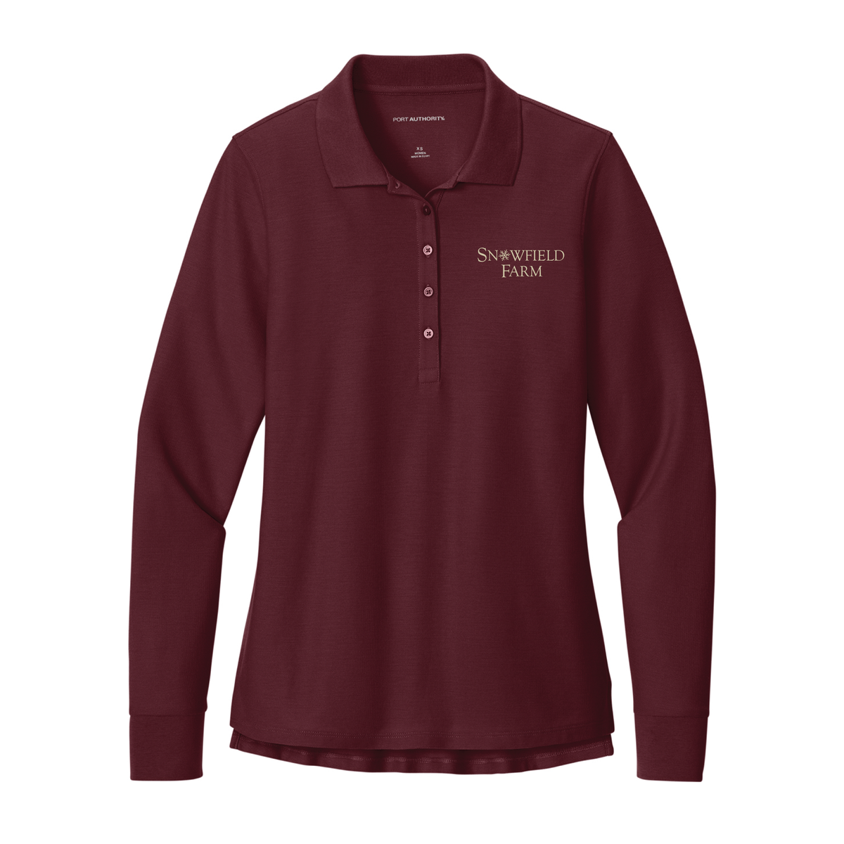 Snowfield Farm Women's Port Authority Wearever Signature Pique Long Sleeve Polo