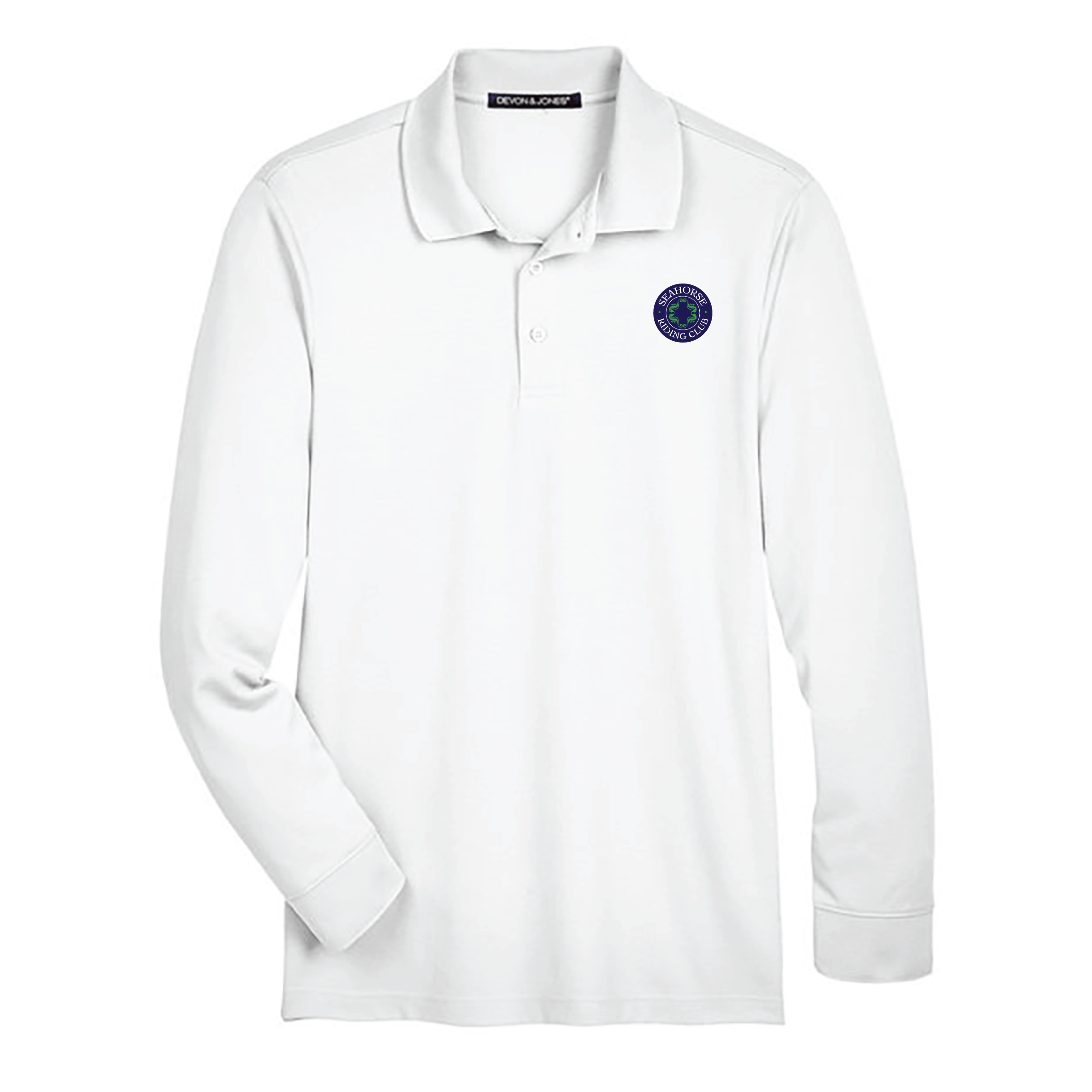 Seahorse Riding Club Men's Devon & Jones Long Sleeve Performance Polo