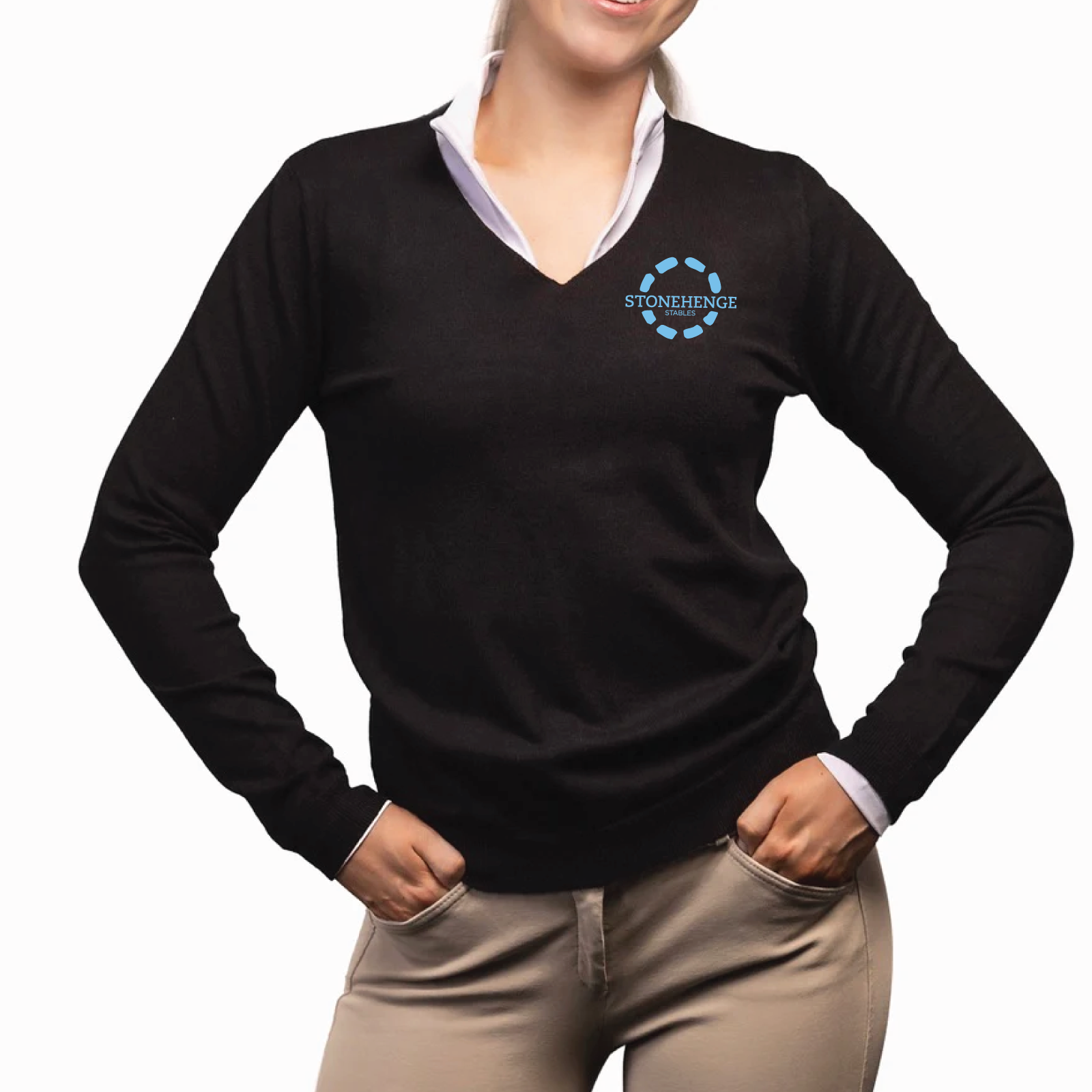 Stonehenge Stables Women's TKEQ Essential V-Neck Sweater