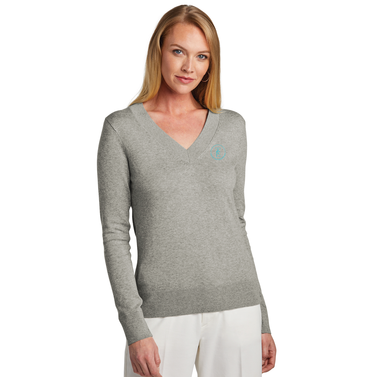 Tiffany and Equestrians Women’s Brooks Brothers Cotton Stretch V-Neck Sweater