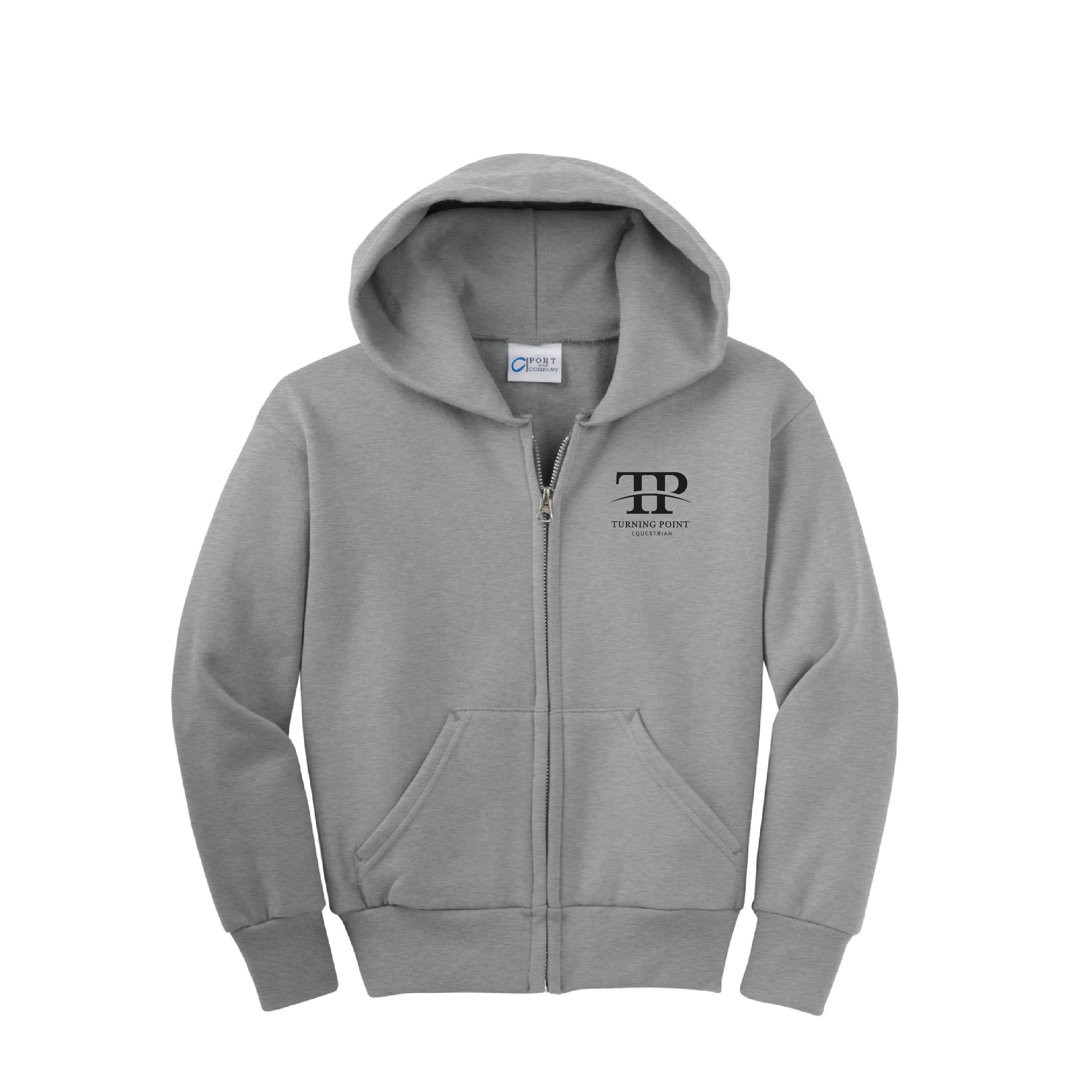 Turning Point Equestrian Youth Port & Company Core Fleece Full-Zip Hood