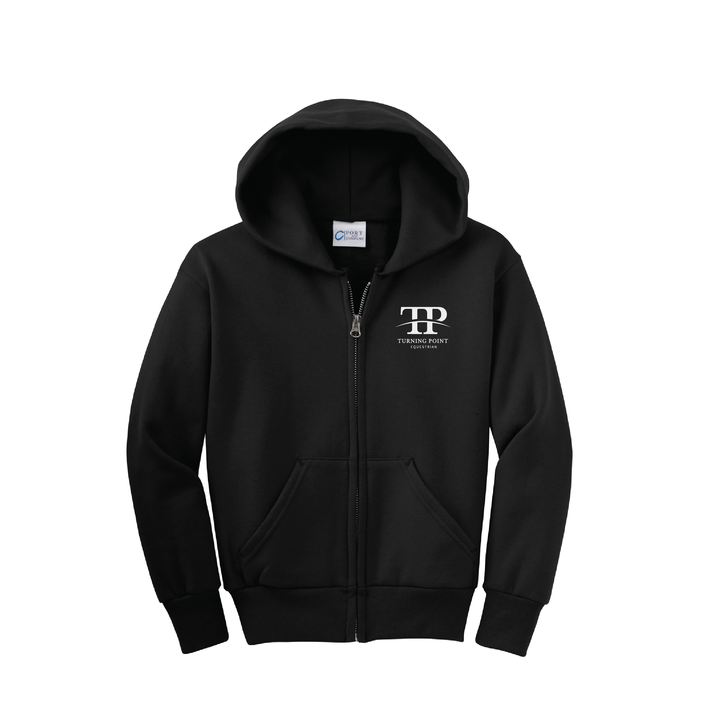 Turning Point Equestrian Youth Port & Company Core Fleece Full-Zip Hood