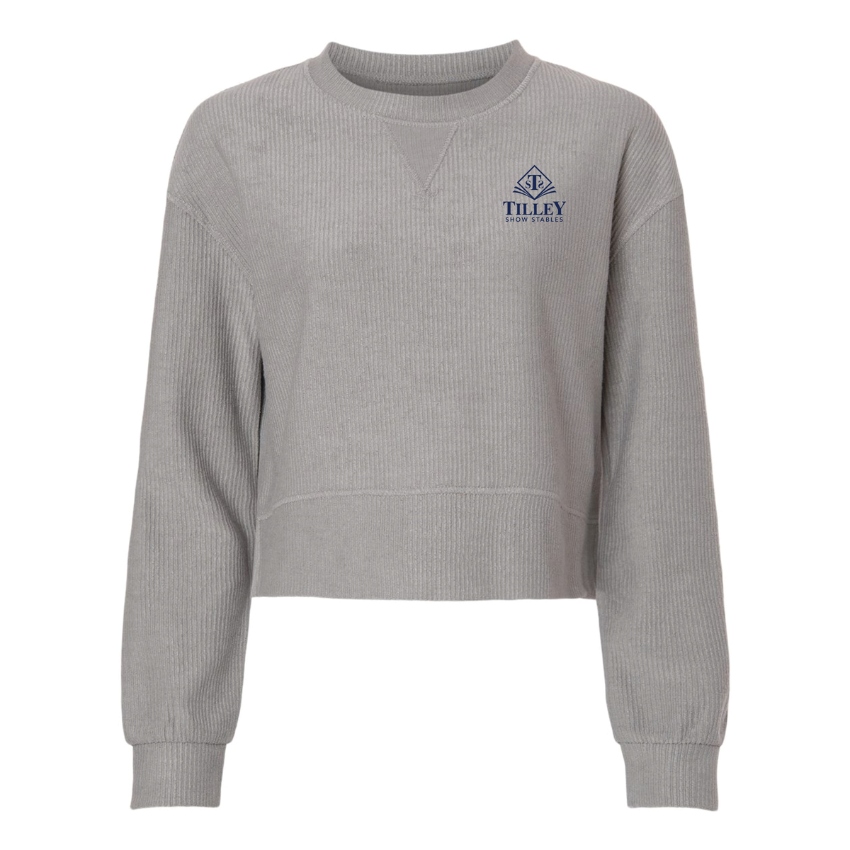 Tilley Show Stables Women's Boxercraft Rib Knit Corded Boxy Crewneck Sweatshirt