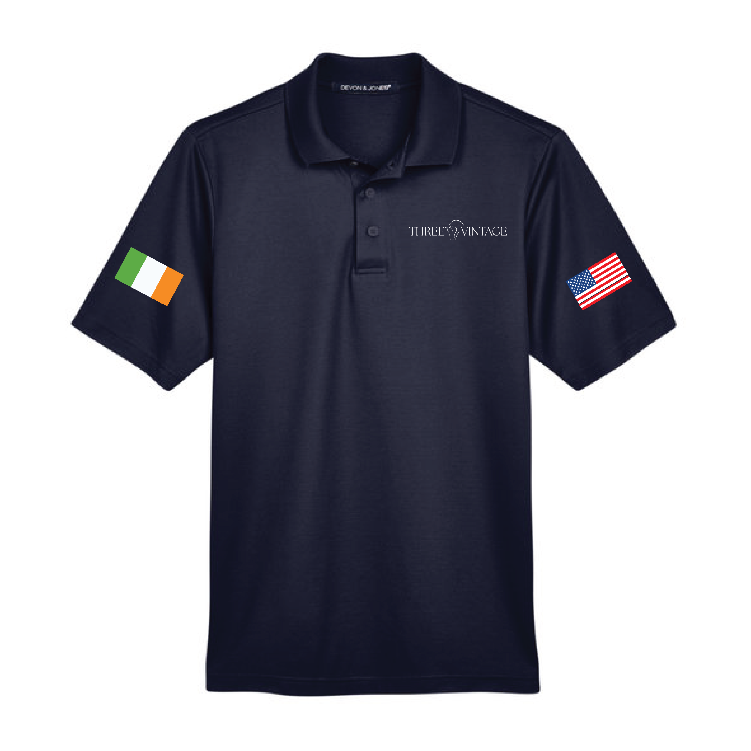 Three Vintage Men's Devon & Jones Performance Polo