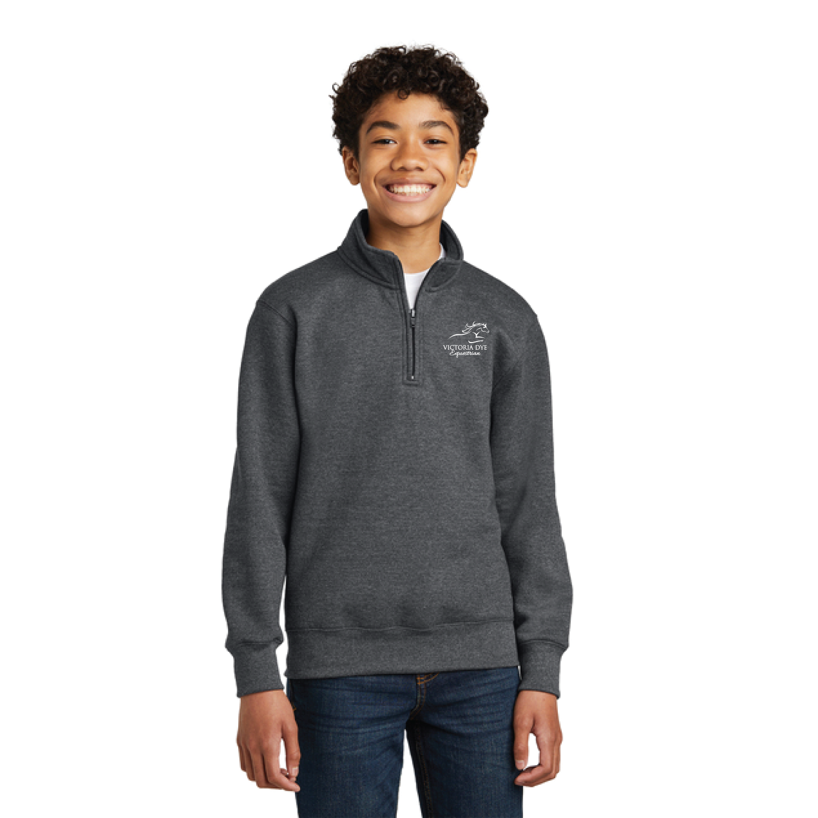 Victoria Dye Equestrian Youth Port & Company Core Fleece 1/4 Zip Pullover Sweatshirt