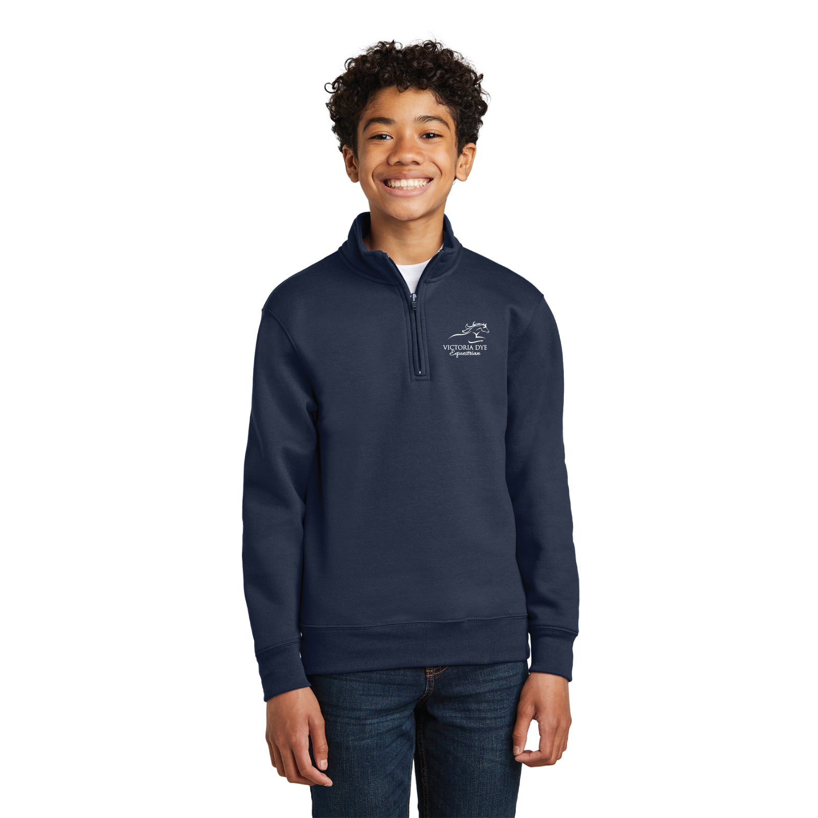 Victoria Dye Equestrian Youth Port & Company Core Fleece 1/4 Zip Pullover Sweatshirt
