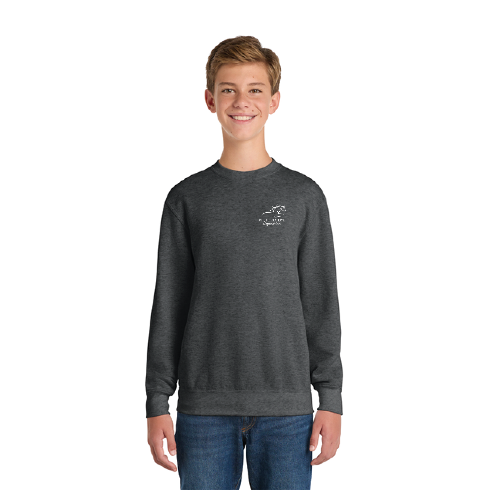 Victoria Dye Equestrian Youth Port & Company Core Fleece Crewneck Sweatshirt