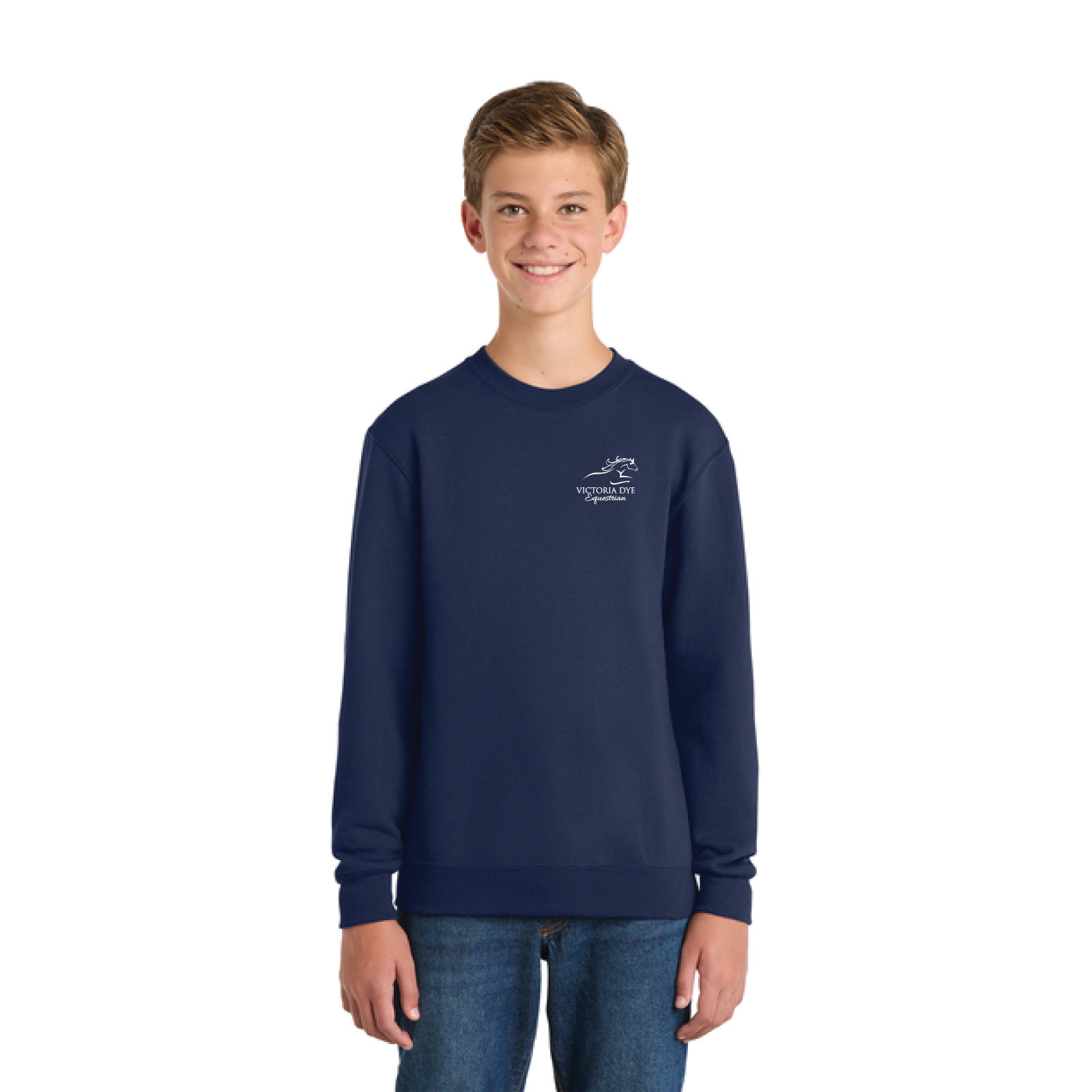 Victoria Dye Equestrian Youth Port & Company Core Fleece Crewneck Sweatshirt