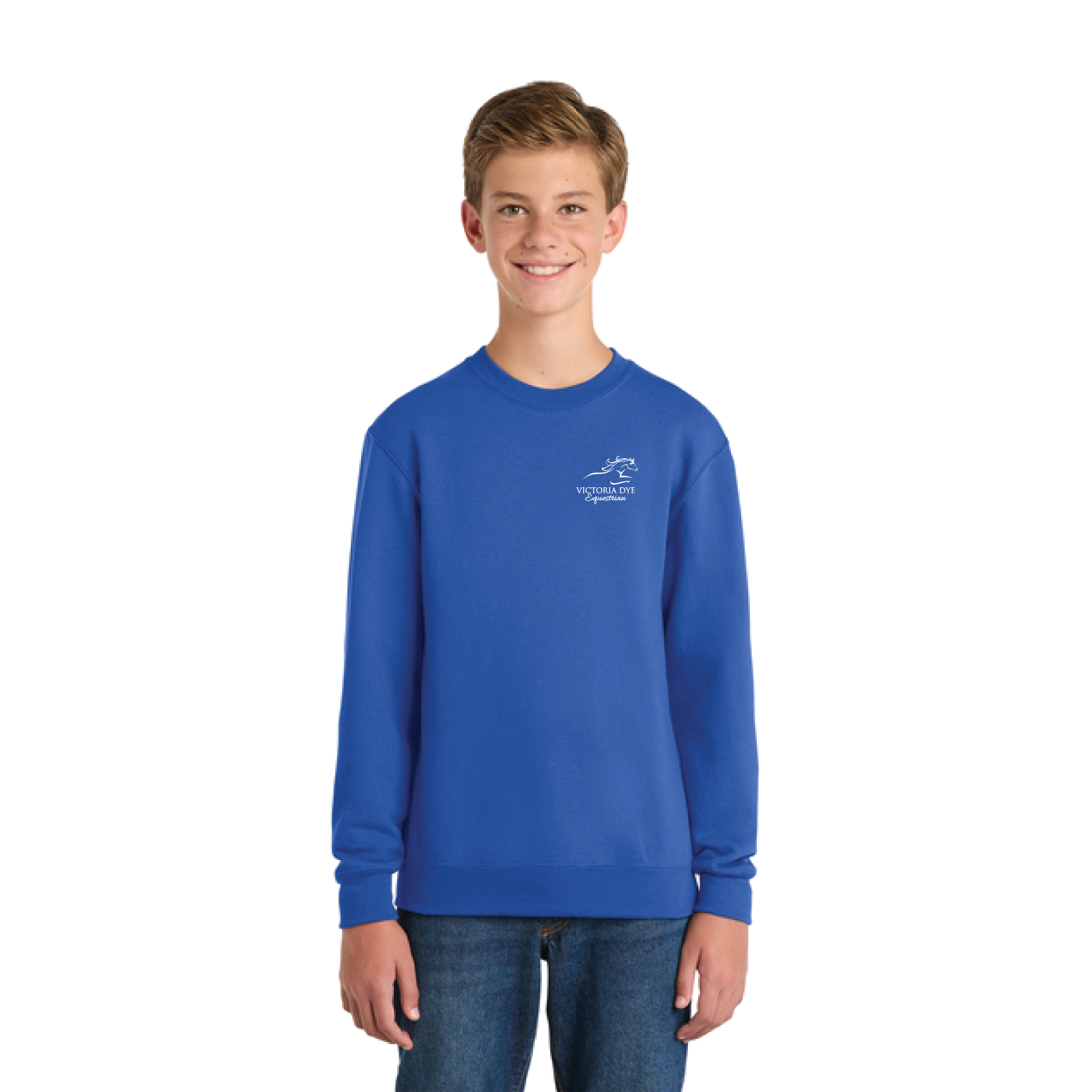 Victoria Dye Equestrian Youth Port & Company Core Fleece Crewneck Sweatshirt
